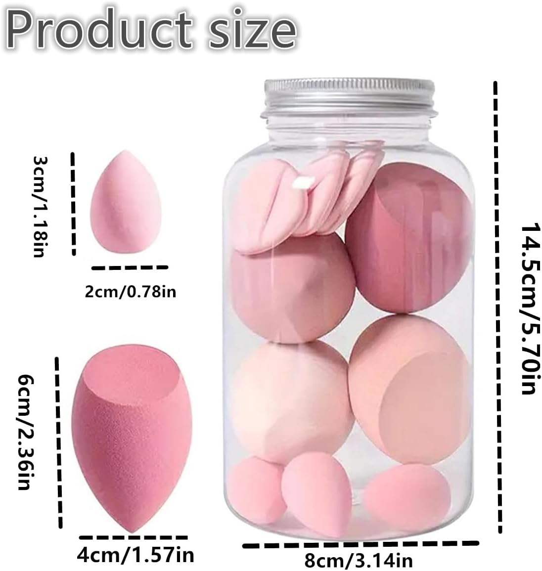 14 Pcs Makeup Sponge & Powder Puff Set/Bulk | Professional Beauty Blender Collection for Liquid, Cream, Foundation, and Powder image number 3