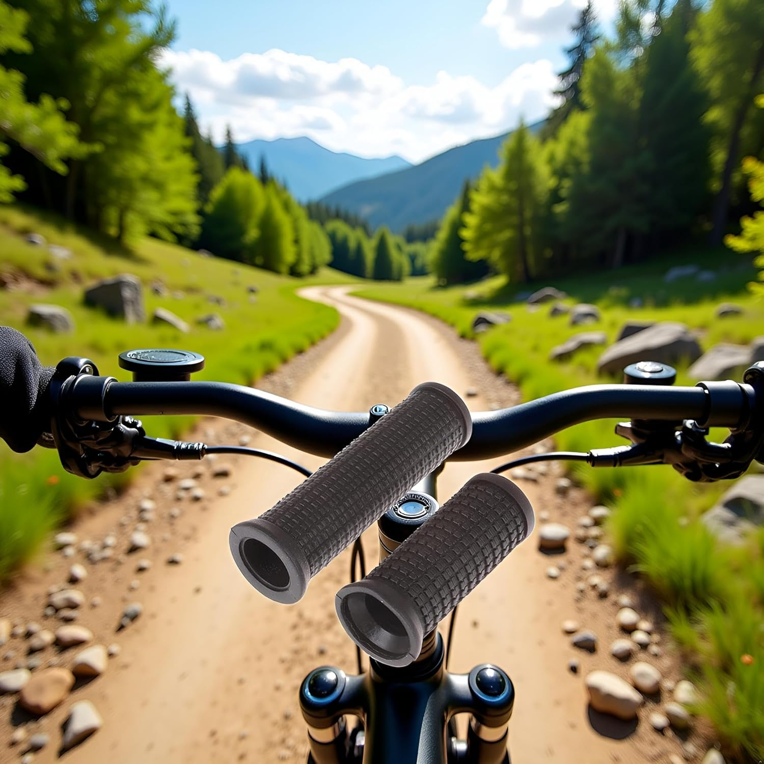 2Pcs Black Bike Long/Short Handlebar Grips for Twising Shifter, Shockproof anti Slip MTB Parts, anti Slip Soft TPR Rubber Handlebars, Headsets and Stems Grips (Long&Short) image number 5