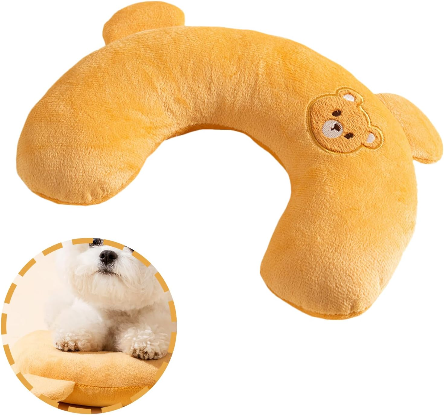 Embhlitfe Cat Pillow U Shape Soft Pillow Pets Easy to Clean Dog Pillow Cat Toy Cat Cushion Pillow for Relief Sleeping Improve Small Pillow for Small Dogs Cats (Bear)