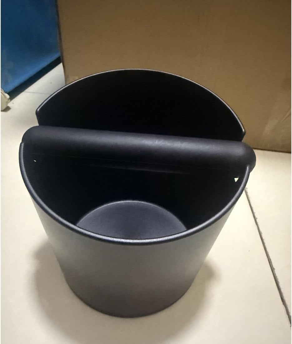 Coffee Grounds Powder Bucket Large Capacity Coffee Knock Box 5Inch Shock-Absorbent Durable Barista Style Espresso Knock Bin Coffee Dump Bin Coffee Grounds Container Knock Box Black image number 3