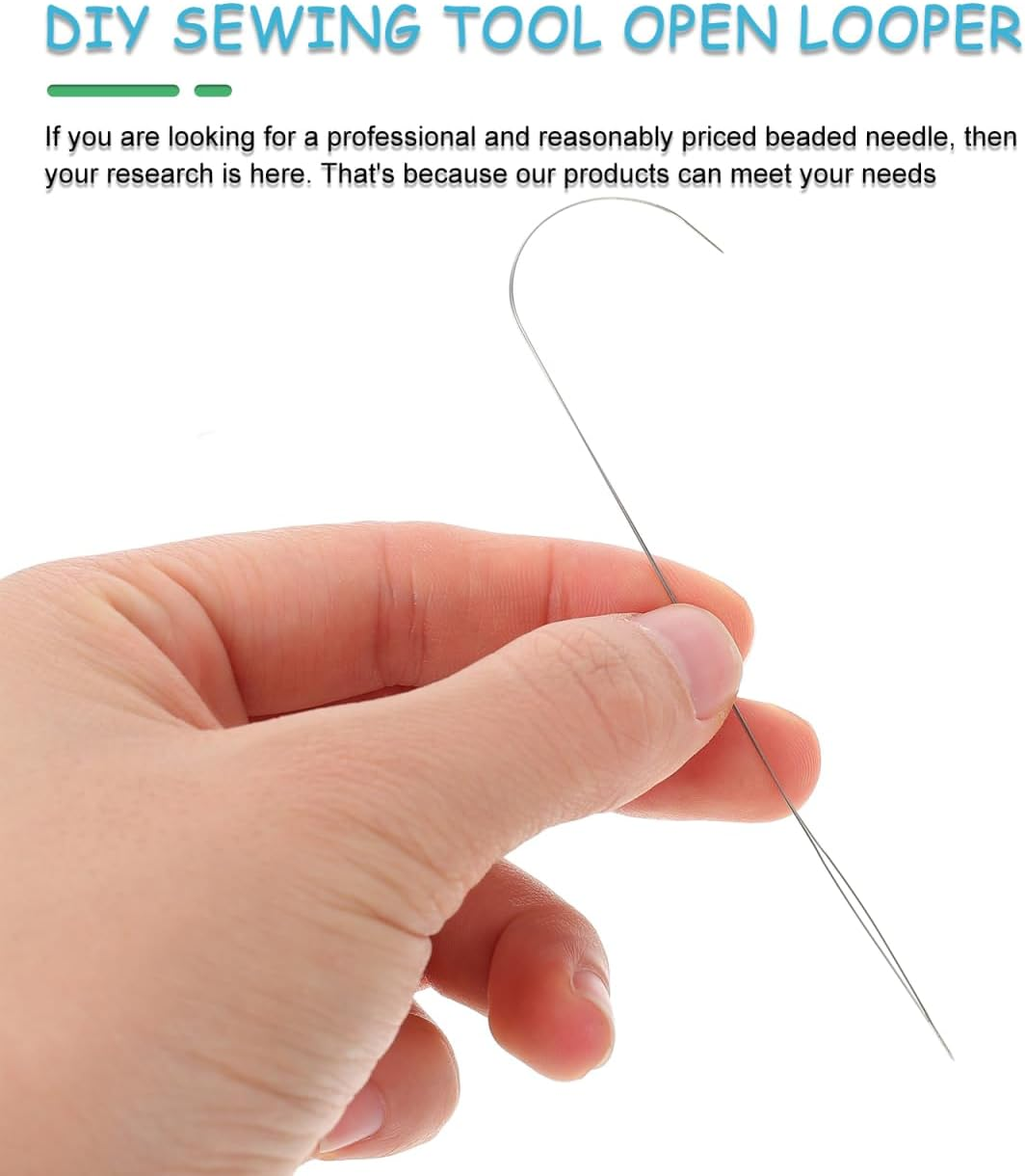 NUOBESTY 4Pcs Beading Needles Set - Alloy Quick Bead Threading Tools for Jewelry Making, Thin Curved Sewing Needles for Crafting & DIY Accessories image number 3