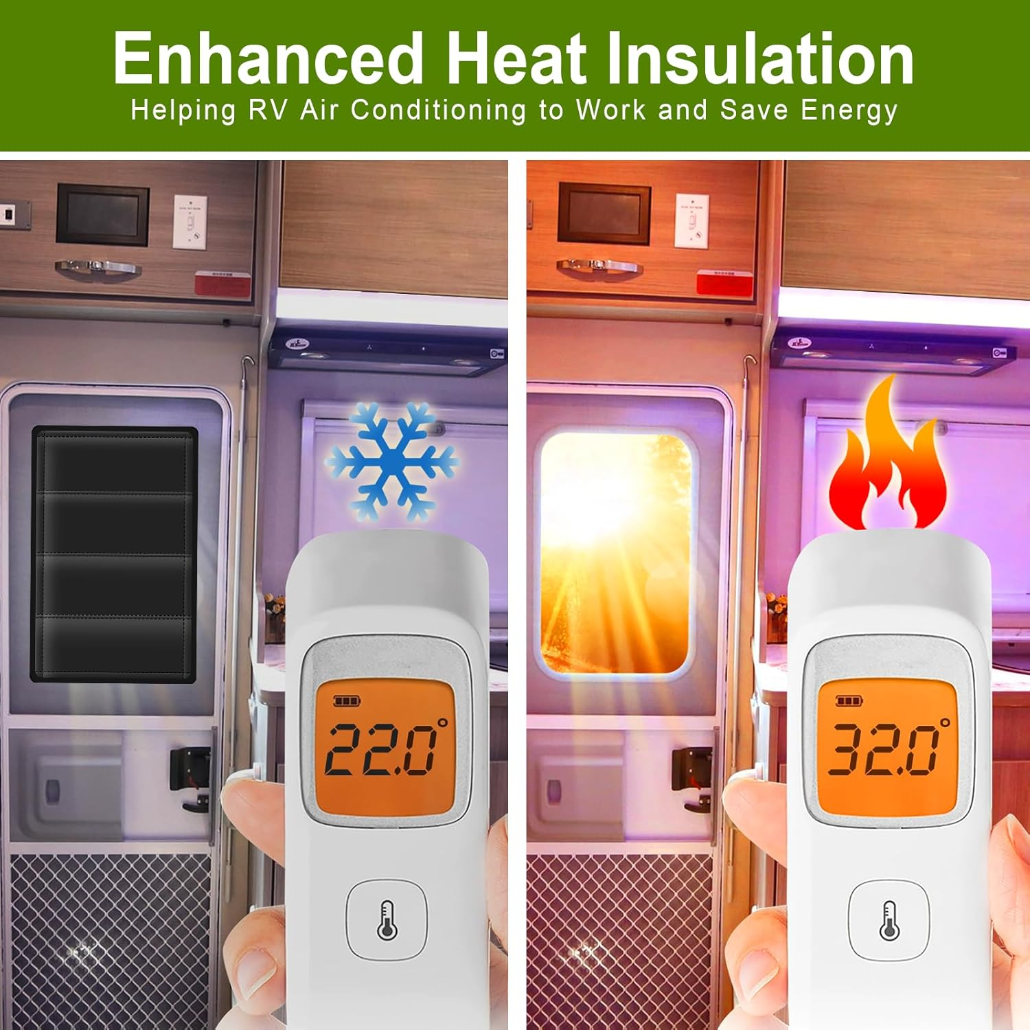 RV Door Window Shade Cover - Magnetic RV Blackout Window Cover with UV Protection and Privacy Features (25 * 16 In) Foldable Magnet Design, Waterproof Fabric, and Reflective Silver Coating image number 5