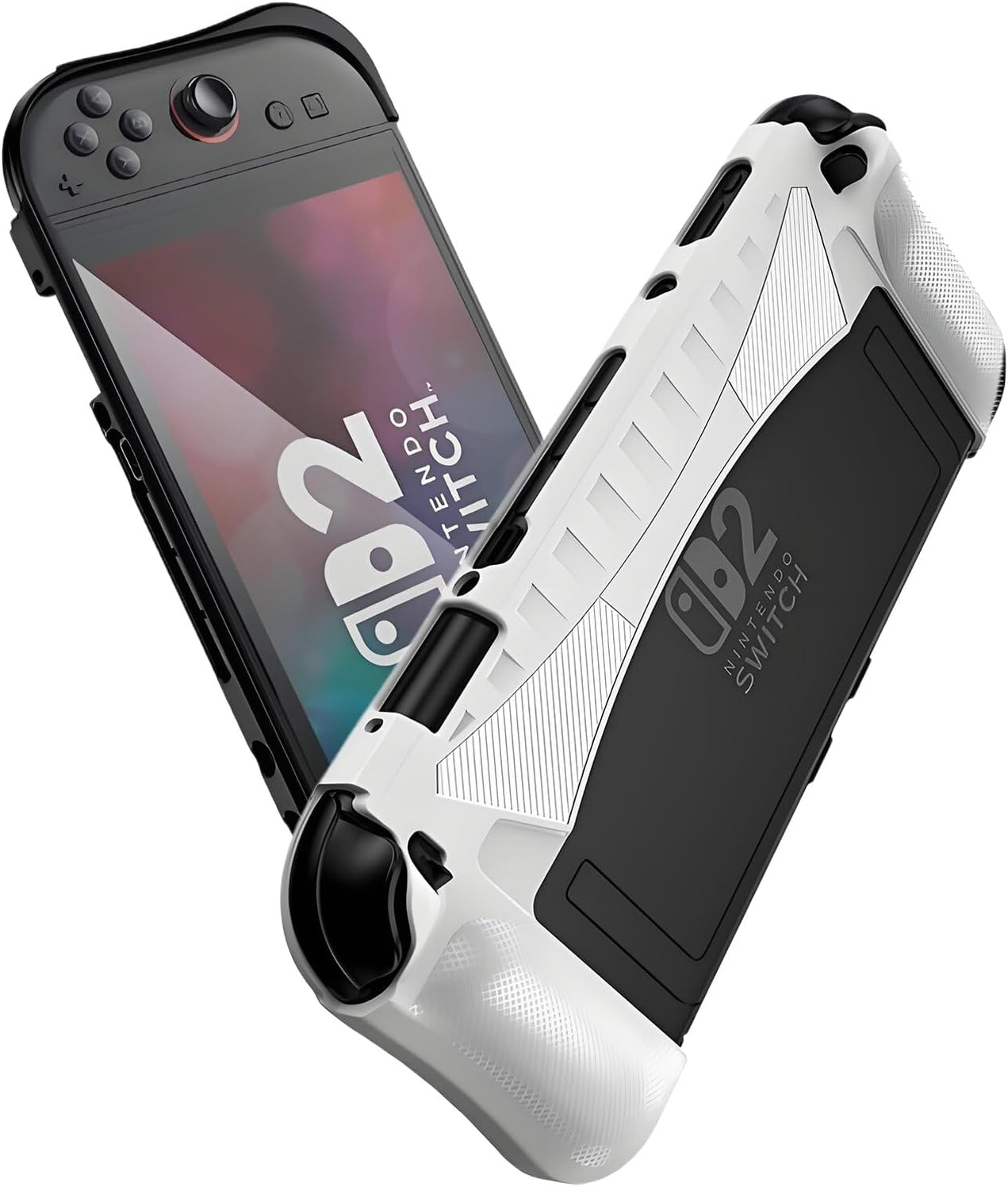 Crspexil Dockable Case for Nintendo Switch 2 - TPU Grip Protective Cover for Switch New Gen 2025 Console & Joy-Con Controller Accessories,Anti Fall TPU Protective Cover Accessories(Black)