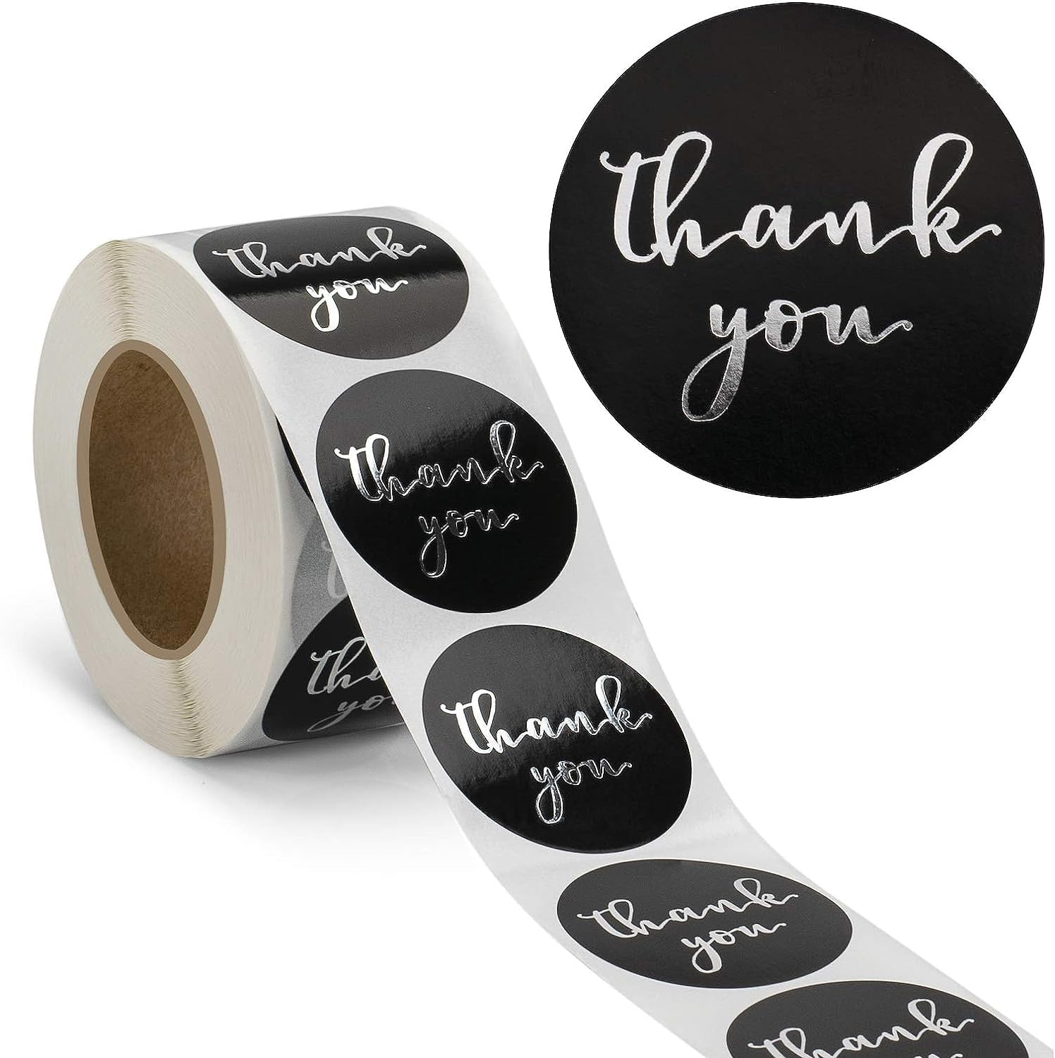Thank You Stickers Small Business - 1.5&rdquo; round Labels &ndash;Stickers Roll with Gold Font Thank You - Waterproof Packaging for Business Boutiques Retailers for Crafters & Online Sales &ndash; 500 Label Roll image number 3
