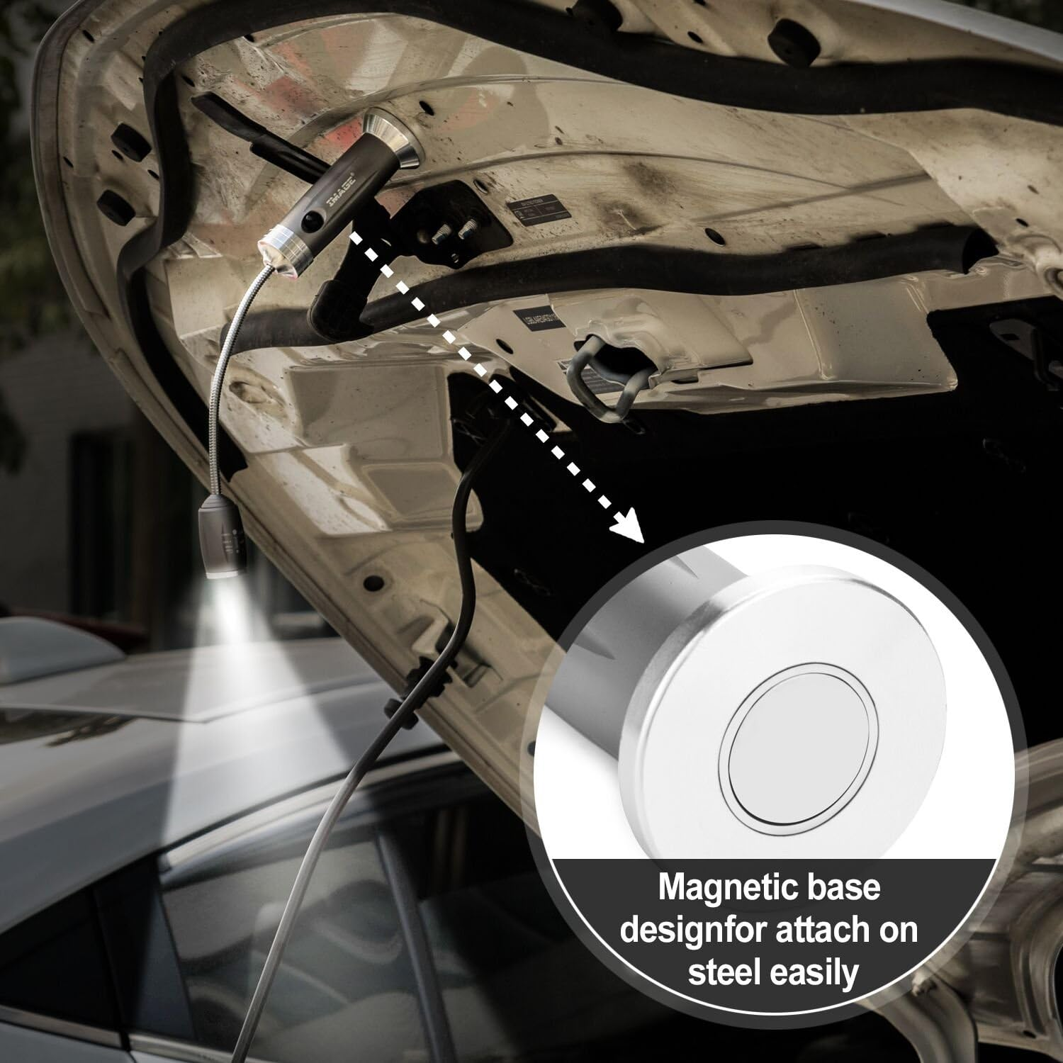 Magnetic Ultra-Bright Barbecue Grill Light 3 Modes with Super Bright LED Lights, Magnetic Base Flexible Gooseneck BBQ Light for Grilling,Adjustable Any Gas,Charcoal,Electric Grill White- 1 Pair image number 6