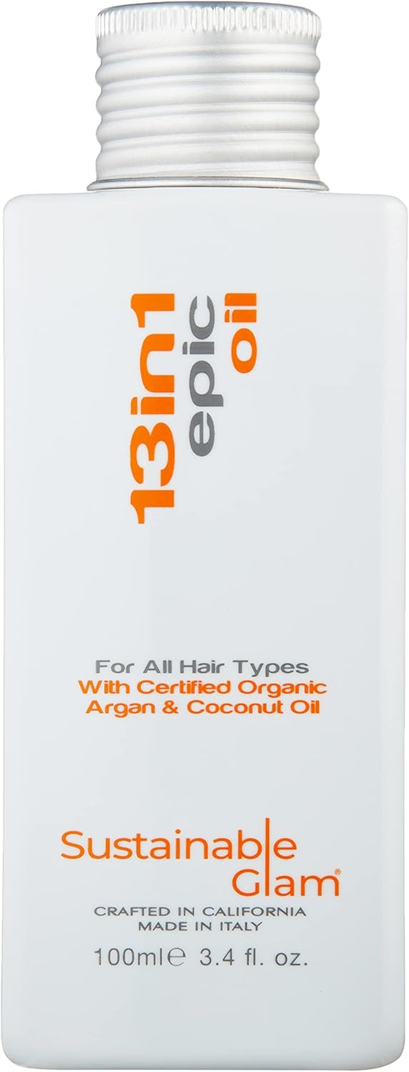 13In1 Epic Hair Oil with Argan & Coconut Oil - for All Hair Types - Vegan, Sulfate Free, Paraben Free