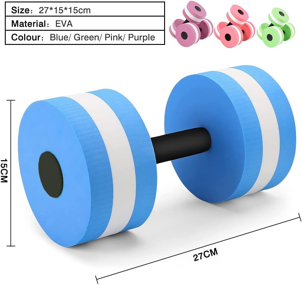Vivva Aquatic Dumbells Set of 2 Water Dumbells Pool Resistance Water Weight Water Aerobics High-Density Eva-Foam Pool Fitness - Green image number 4