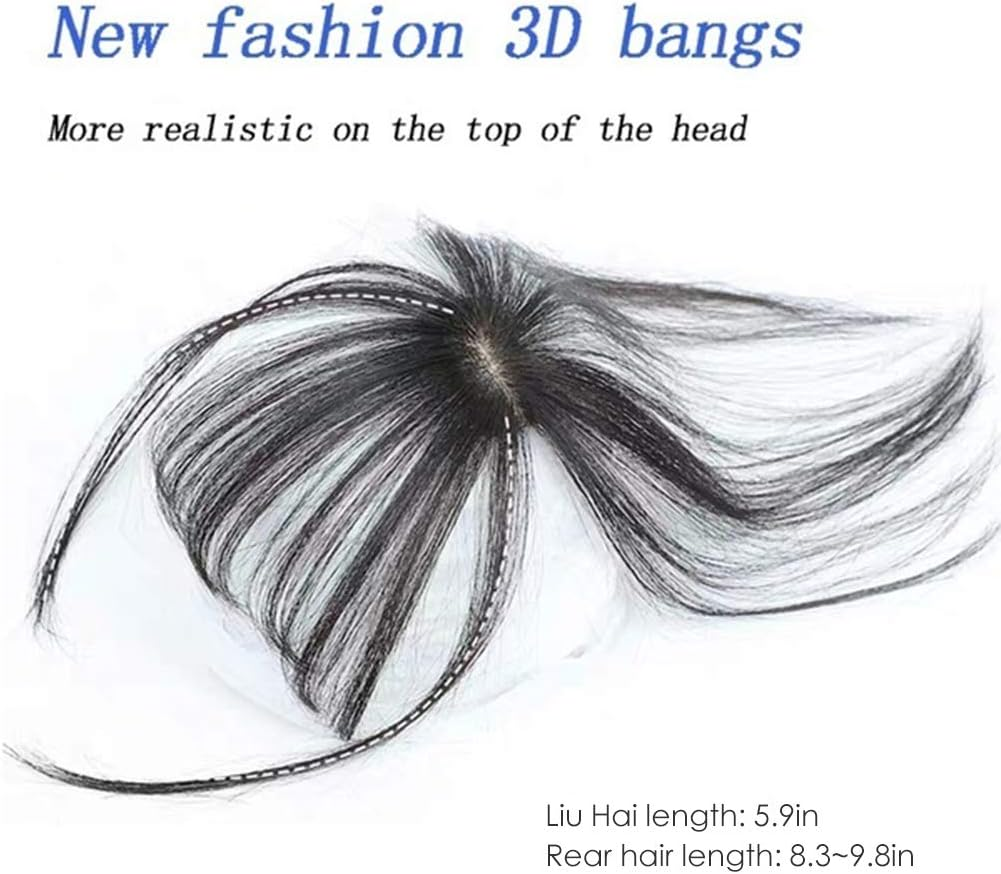Human Hair Toppers, 3D Air Bangs for Women Girls for Daily Wear (Assorted Color #96)