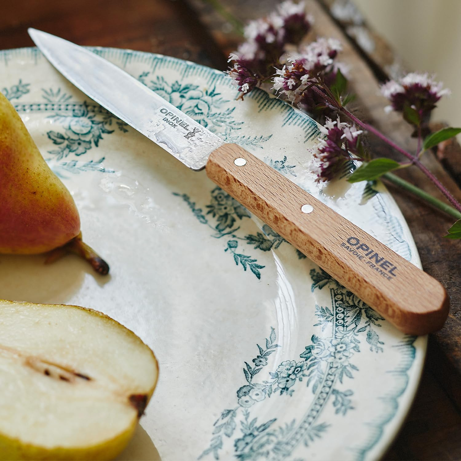 Opinel 112 Natural Varnished Handle Kitchen Paring Knife (Box of 2), 10 Cm Blade image number 2