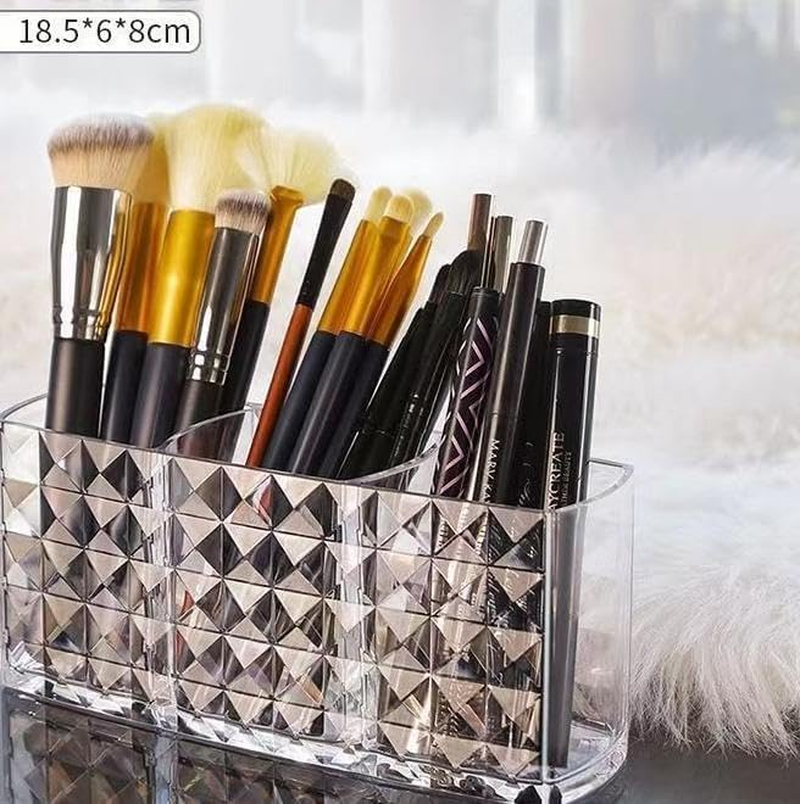 Acrylic Makeup Finger Nail Art Tool Organizer 3 Spaces for Storing Beauty Nail Art Kit Tools (Transparent, One Size) image number 1