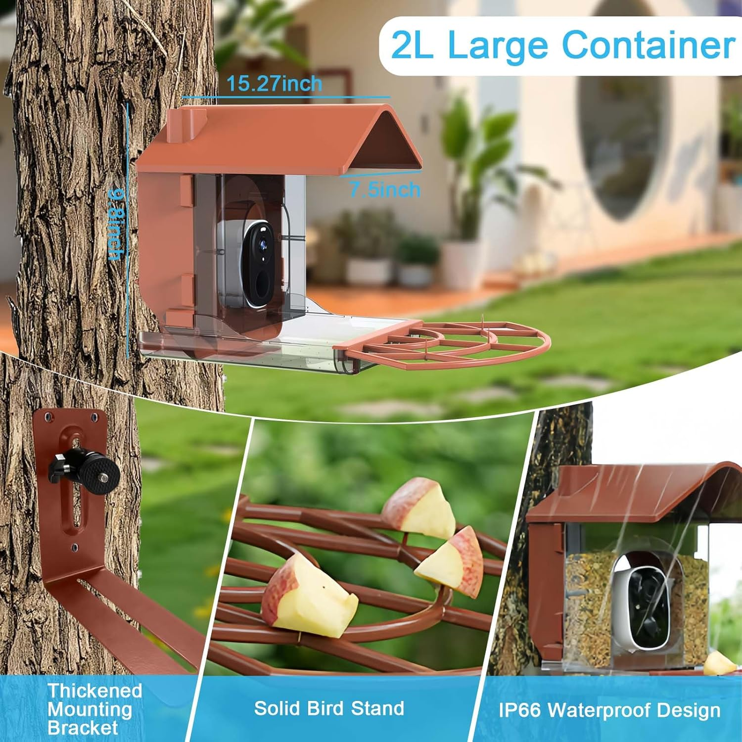 Vuebee Smart Bird Feeder Camera, Solar Powered Bird Feeder, Automatic Video Capture & Motion Detection, with AI Identify Function - Compatible With Blink Outdoor Camera image number 4