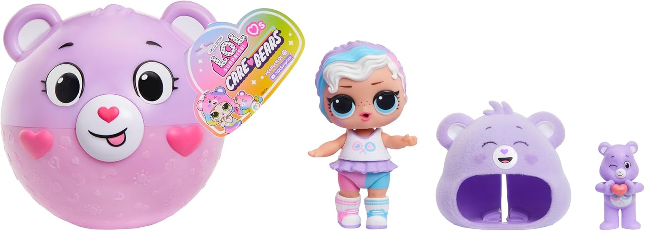 L.O.L. Surprise! Loves Care Bears Tots - Includes 1 Doll, Comes with Fashions and Accessories, Care Bear-Shaped Ball, Blind Packaging, Collect All 6 Dolls
