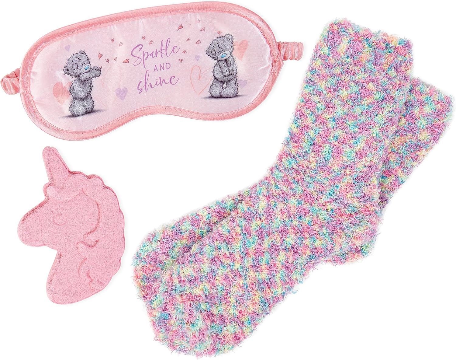 Hugs and Kisses Bath Bomb Socks and Eye Mask Set image number 1