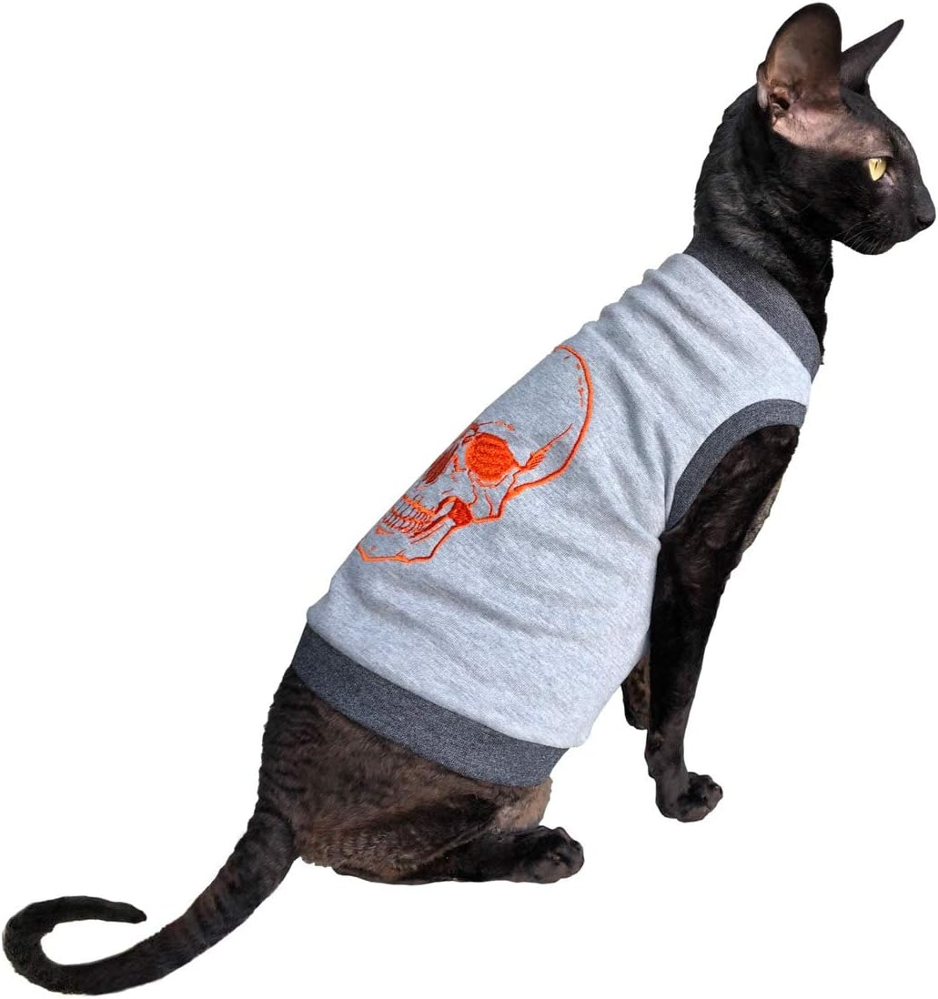 Kotomoda Cat WEAR Sphynx Cat'S T-Shirt Orange Scull # 2 (M) image number 1