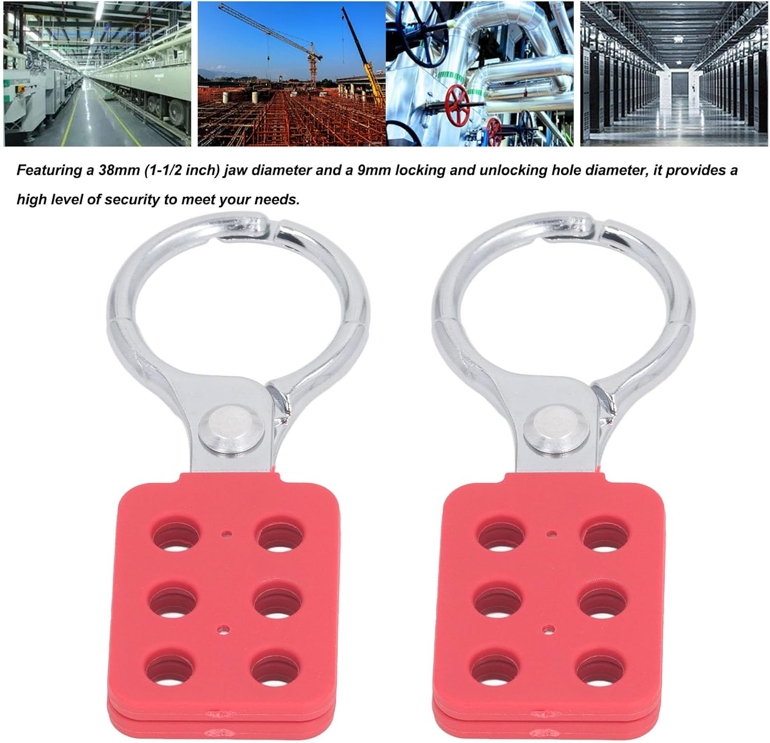 Lockout Tagout Hasp, Aluminum Alloy Extended Jaw Safety Lock for Industrial Use, 38Mm Jaw Inner Diameter 6 Hole Lockout Padlock Hasp with High Security for Factories and Workshops image number 1