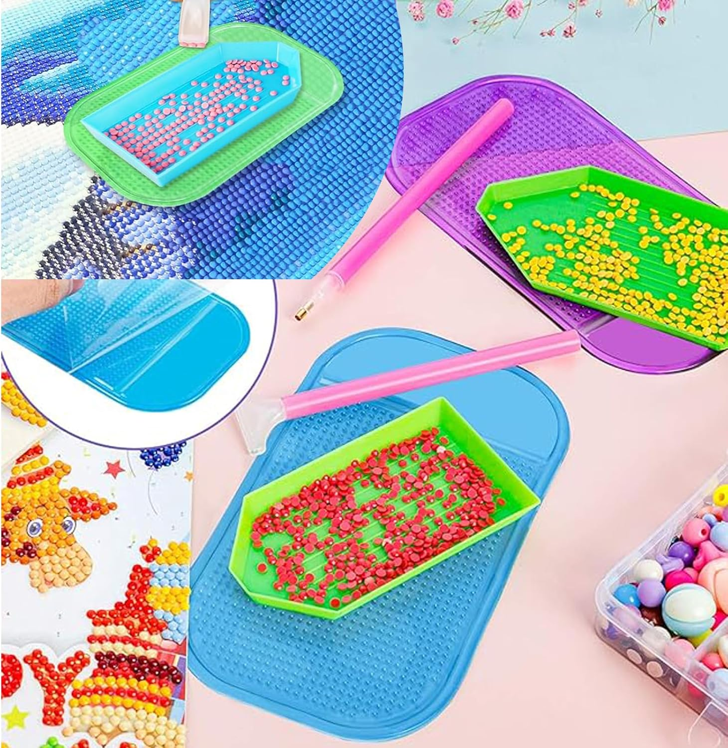 8Pcs Diamond Art Mat Non-Slip Mat, Anti-Slip Tools Sticky Mat for Diamond Art Paintings, Non-Slip Universal Gel Pad for Holding Tray 5D Diamond Art Paintings Embroidery Tools Accessories (8) image number 5