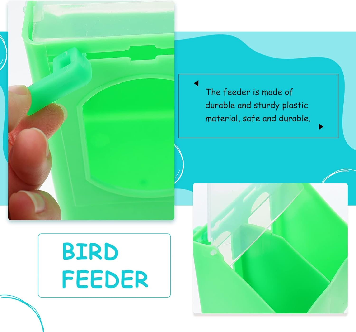 Pigeon Feeder, Quail Bird Feeding Hanging Box for Parrot Pigeon Bird Cage Poultry image number 5