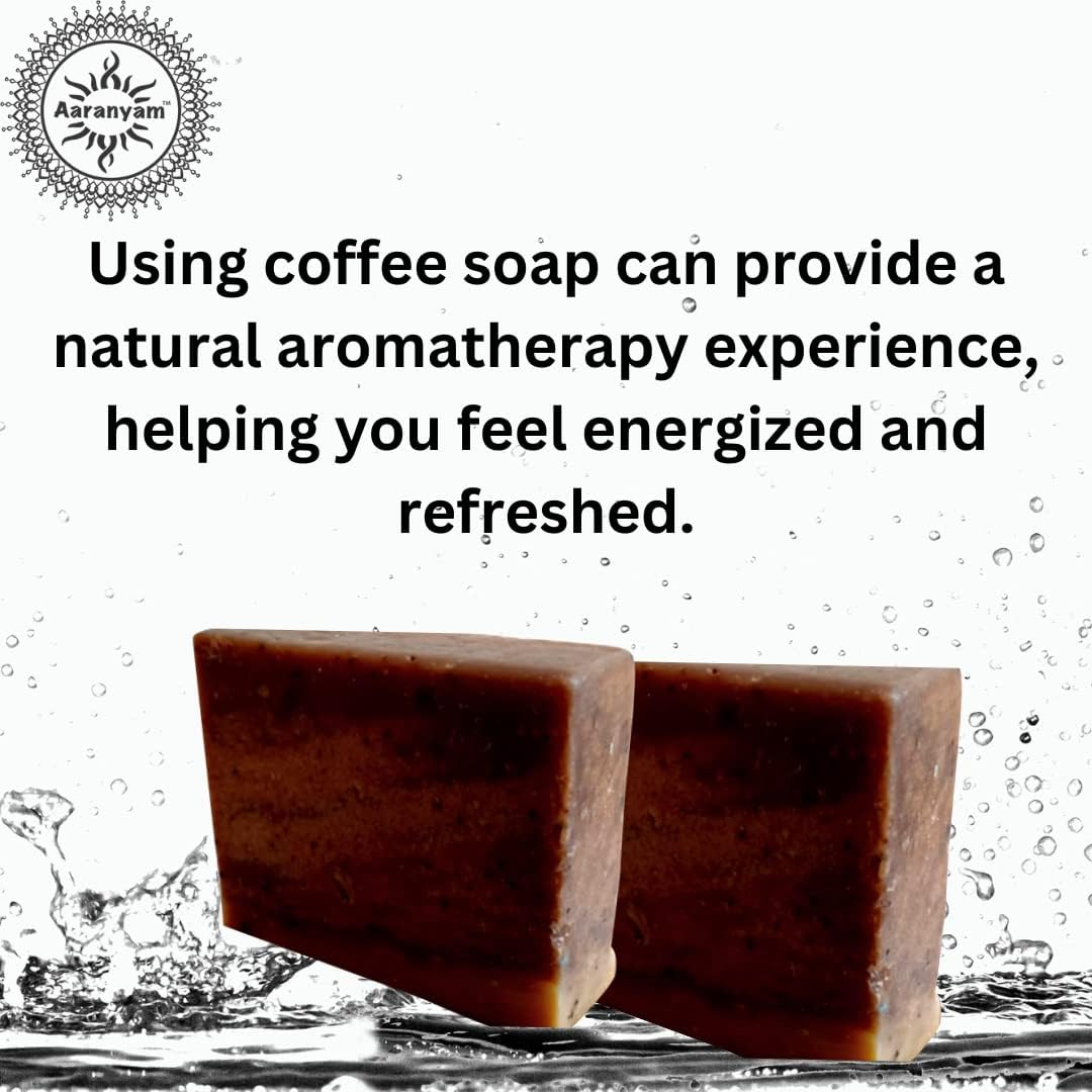 Aaranyam Handmade Soap Coffee Soap -100 Gms Each (Pack of 4) Natural Bath Soap for Men - Exfoliating Skin Shine Soap