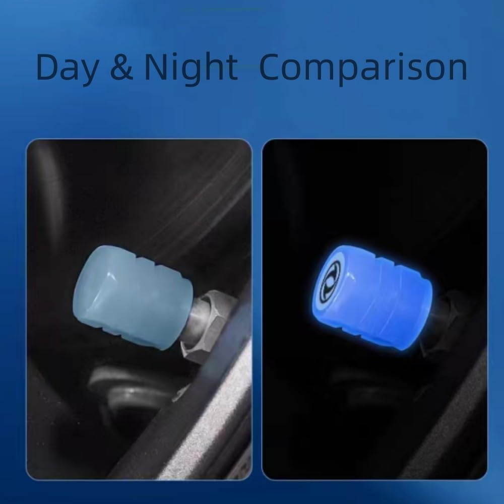 8 Pcs Tire Valve Caps Fluorescent Stem Car Tire Valve Stem Covers,Universal Air Cap Auto Covers for Cars Motorcycles SUV Trucks Bikes Accessories(Blue) image number 6