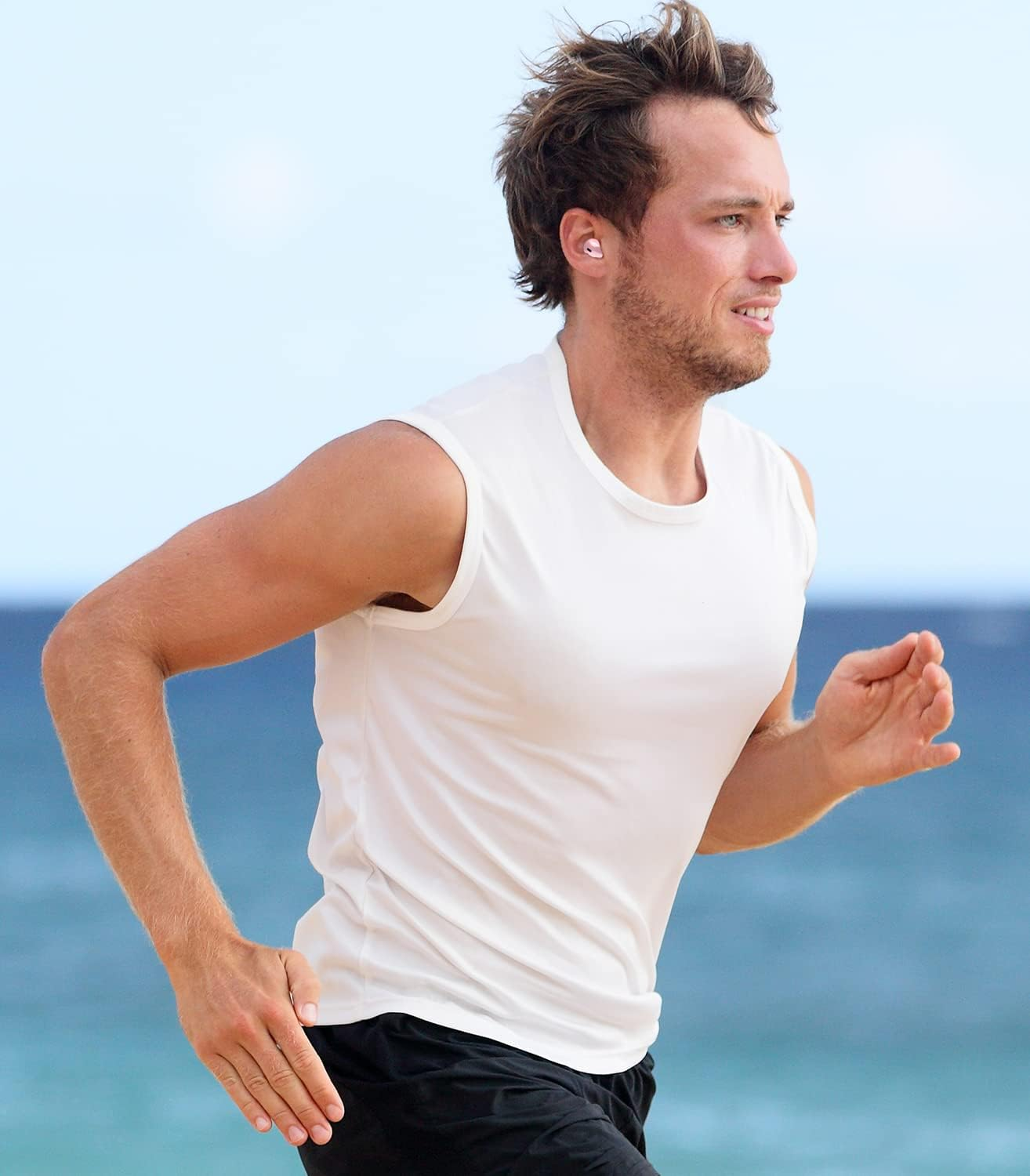 Eleror Mini Wireless Bluetooth Earbuds Invisible Earpiece Small Ear Buds Semi In-Ear Headphone for Work, Walk, Handsfree, Sleep on Side (White) image number 4