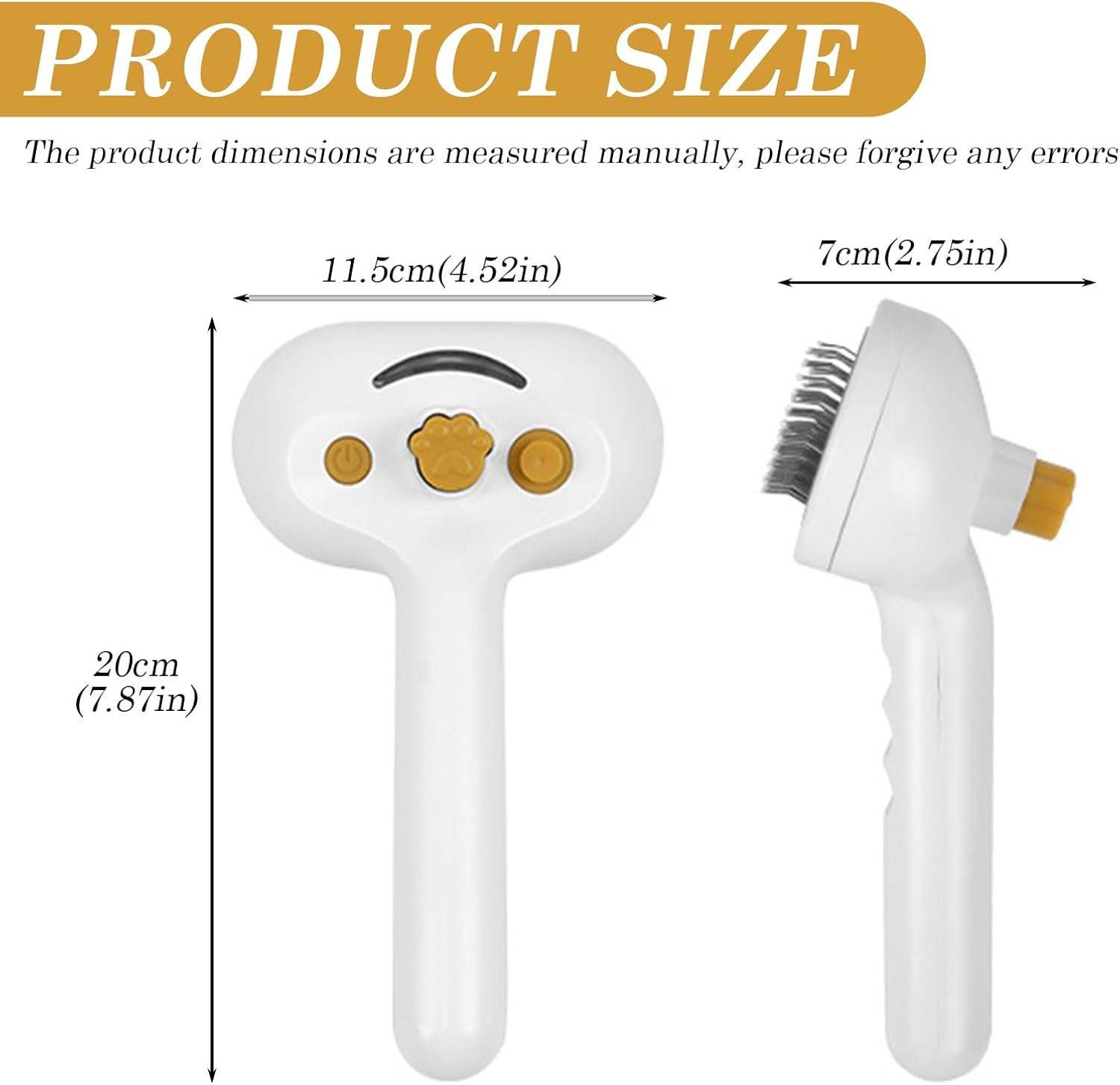 Cat Brush with Steam: WIYETY Steam Brush Cat, Cat Brush with Water, Cat Hair Brush, Kitten Removal, Hair Removal Pet Brush with One Button, USB Charging image number 6