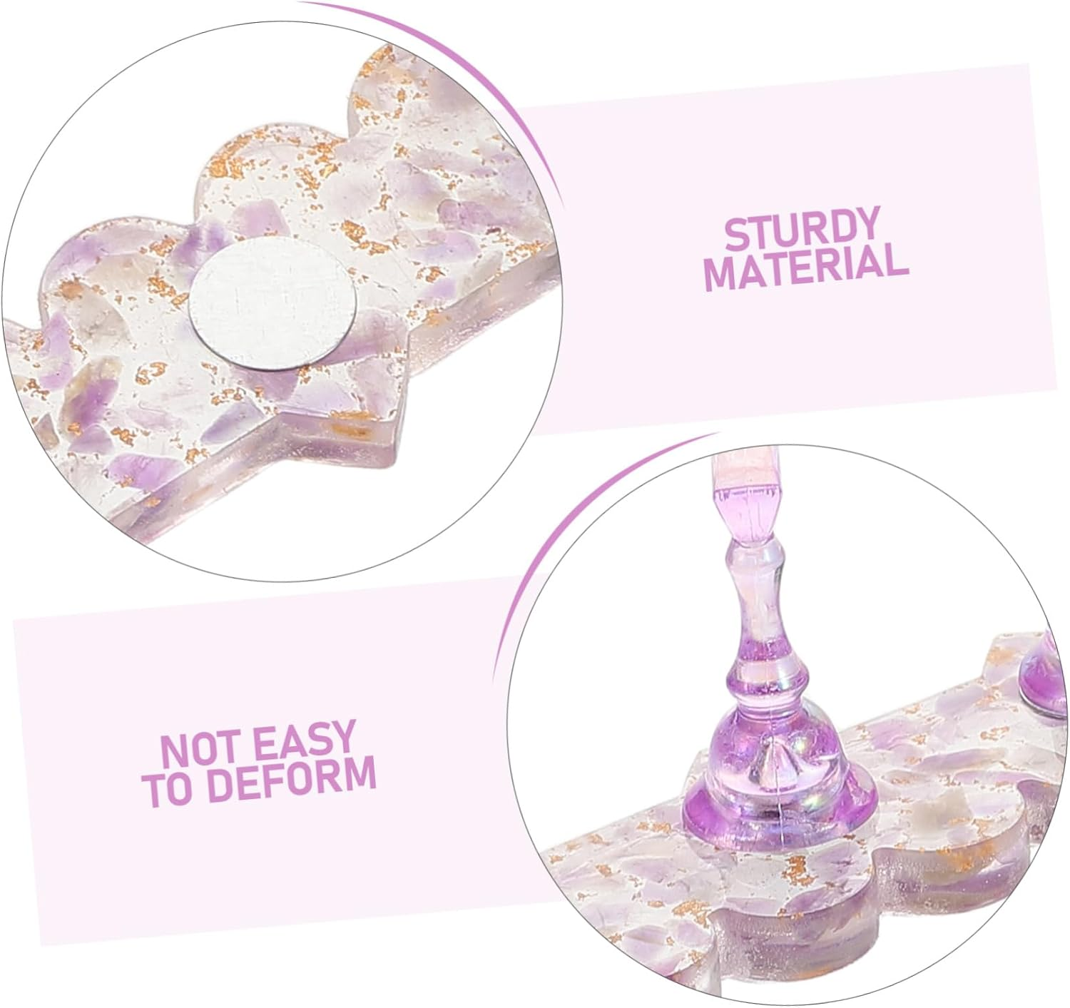 GOOHOCHY Portable Nail Practice Stand with Realistic Feel Lightweight Fake Nail Holder for Manicure Training Stylish Purple Design for Home Salon image number 6