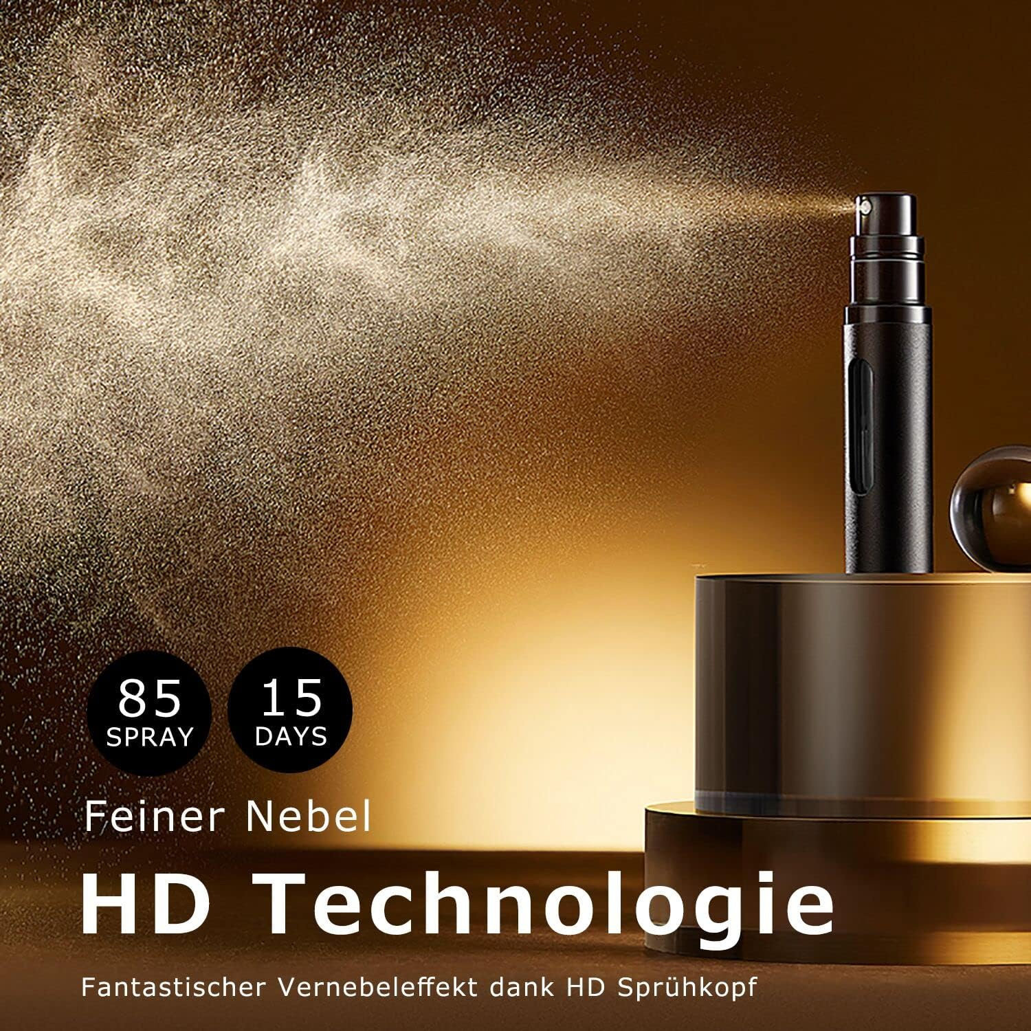 Travelofo Perfume Atomiser, Refillable, Empty Travel Perfume Atomiser, Mini Portable Spray Bottle with Window for on the Go, 8 Ml (Black & Grey) image number 6