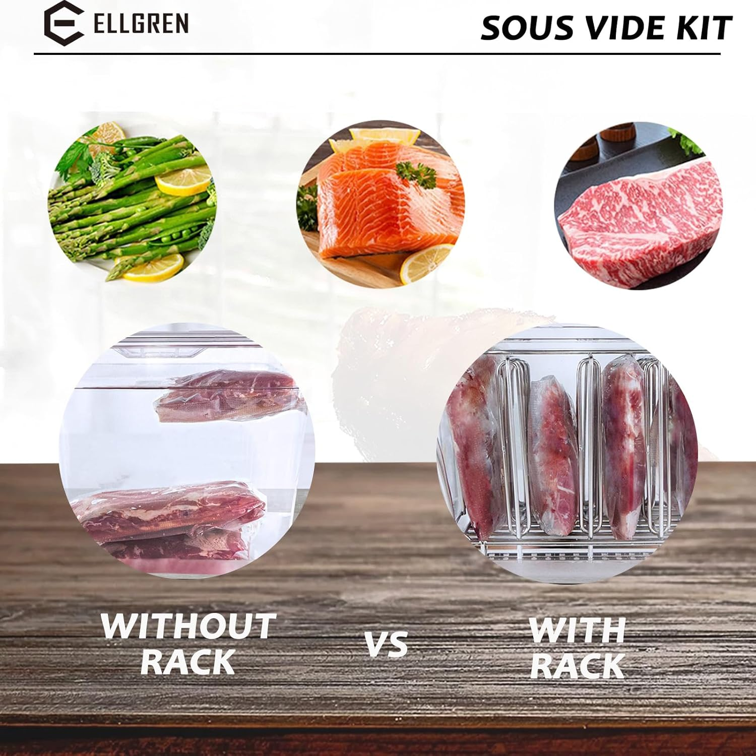 Sous Vide Container, 11L Sous Vide Rack with Lid & Rack - BPA Free Complete Sous Vide Accessories Kit for Anova, Joule, Wancle and Most Sous Vide Cookers image number 2
