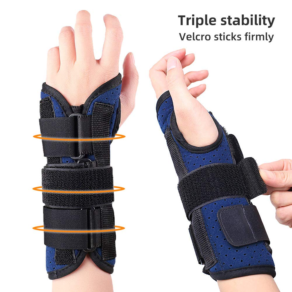 Wrist Brace, Carpal Tunnel Splint with Metal Support Strip Compression Wrist Fixator for Relieve Arthritis, Tenosynovitis, Wrist Pain, Sport Sprain (Right+Left) image number 5