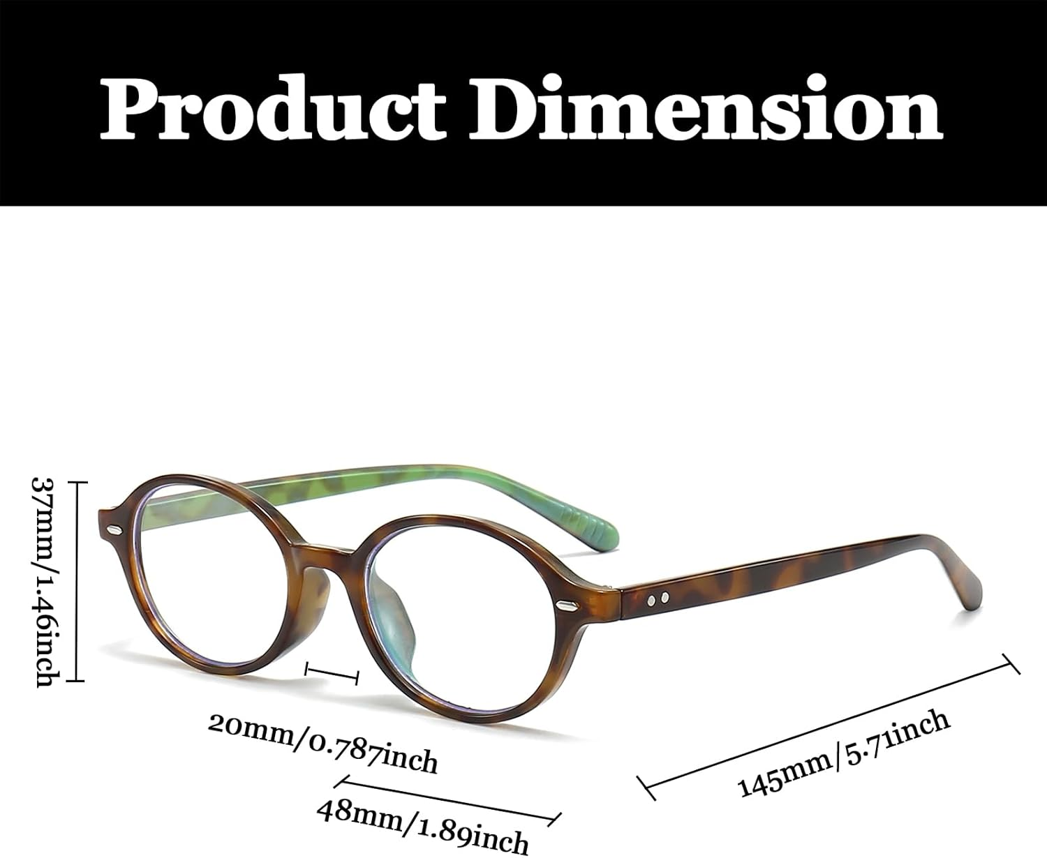 LJCZKA Oval Blue Light Glasses for Women Men round Computer Glasses Oval Frame anti Eyes Strain Headache for Reading Texting Gaming