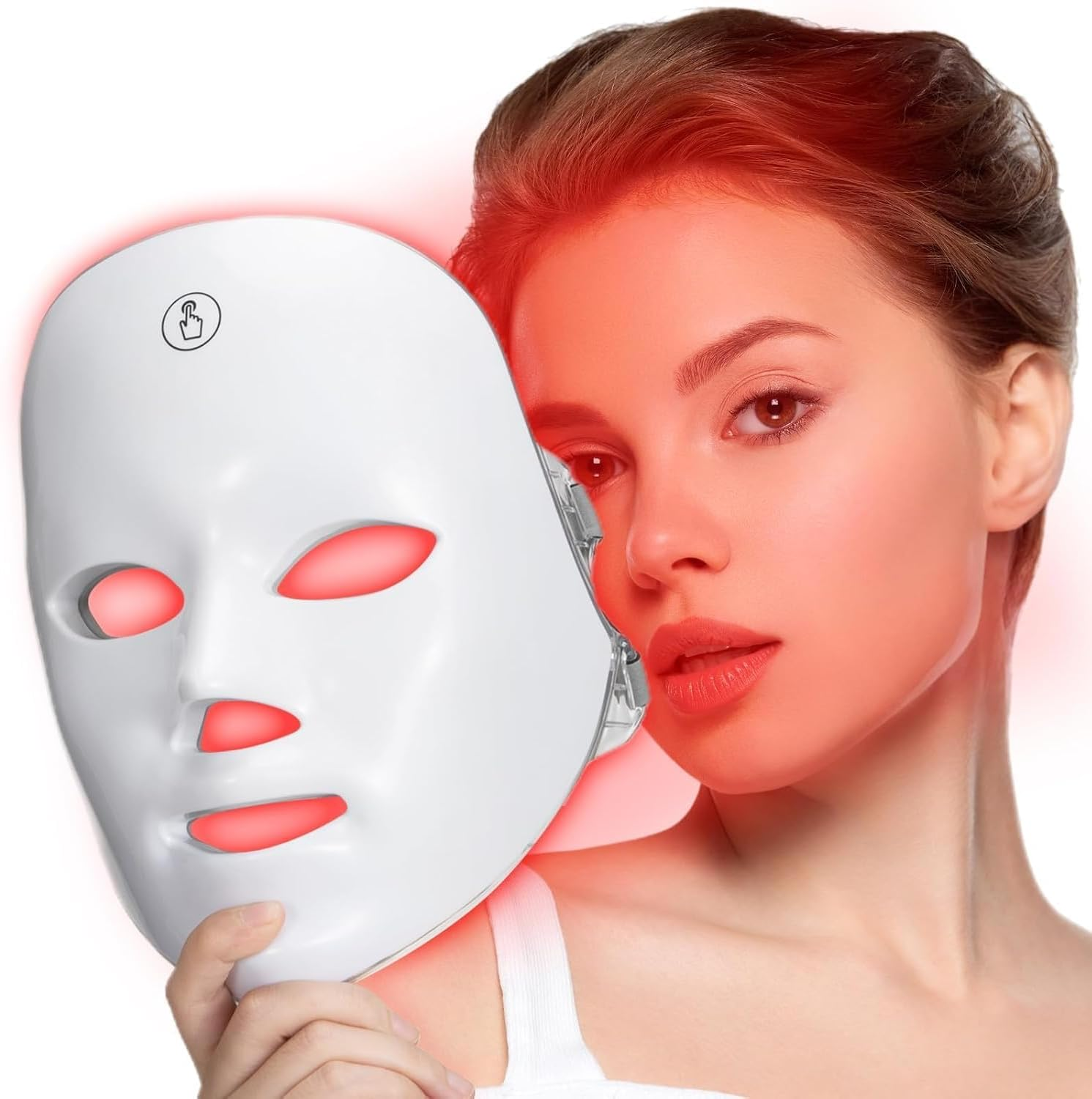 LED Face Mask - Red Light Therapy Face Mask for Skin Rejuvenation, 7 Color LED Light Therapy Facial Mask with Collagen Boost, Anti-Aging, and Acne Treatment, At-Home Beauty Device image number 2