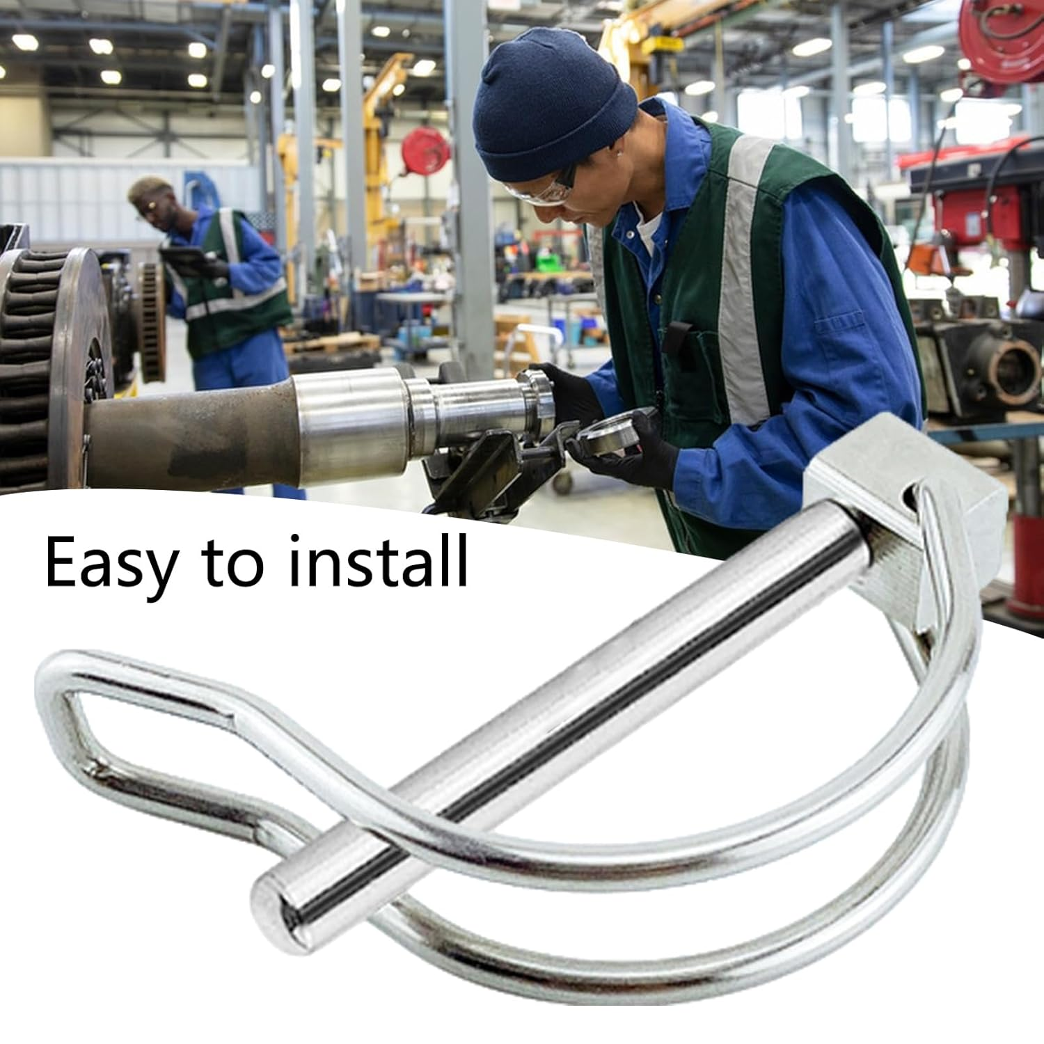 Shaft Locking Pin &ndash; 316 Stainless Steel Heavy-Duty Wire Lock Pin | Secure Coupler Pin for Stable Connection | Trailer Safety Pin Ideal for Hitch, Towing & Farm Equipment image number 1