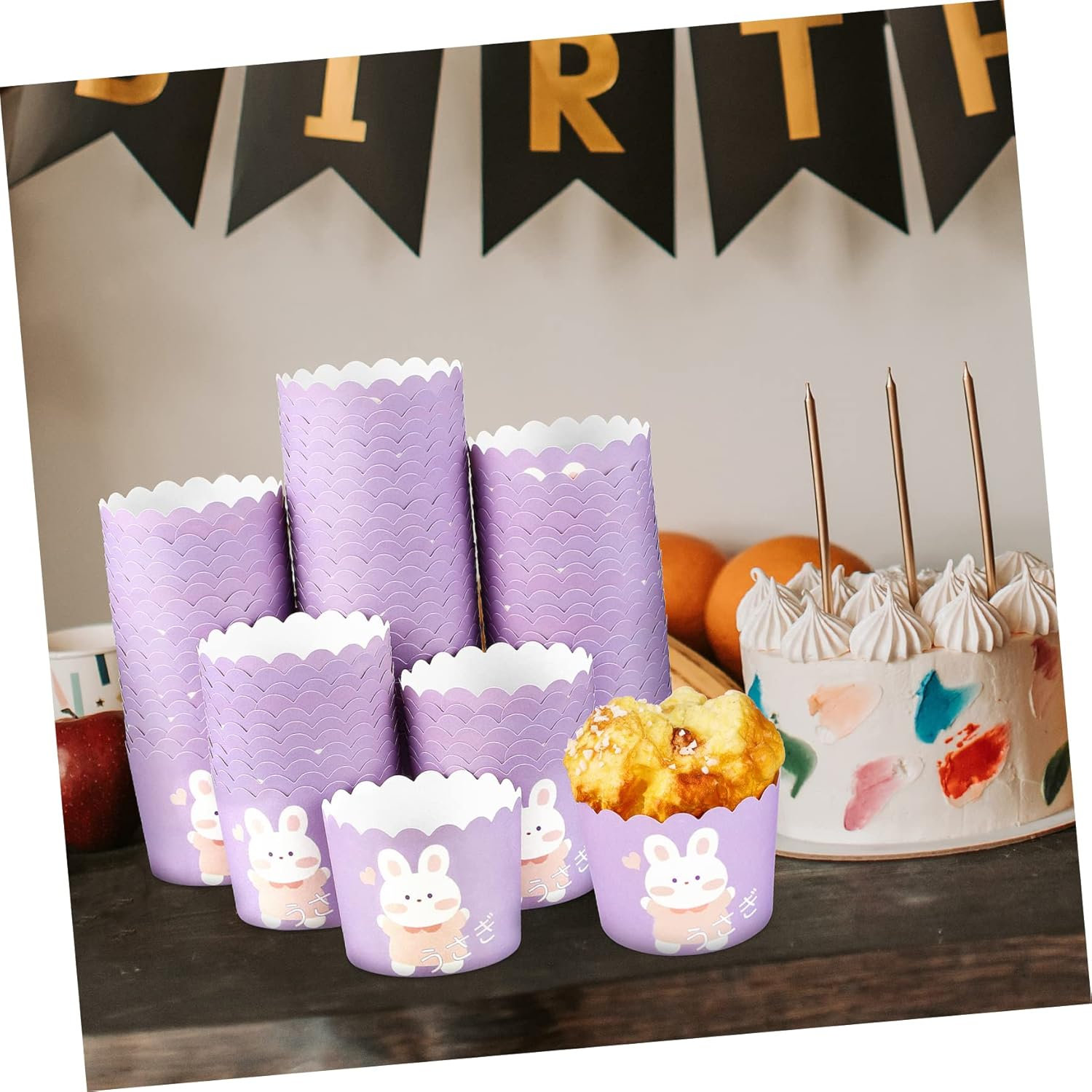 LABRIMP 100 Pack Pattern Muffin Cups Greaseproof Baking Cups for Cake Liners Party Christmas Supplies image number 3