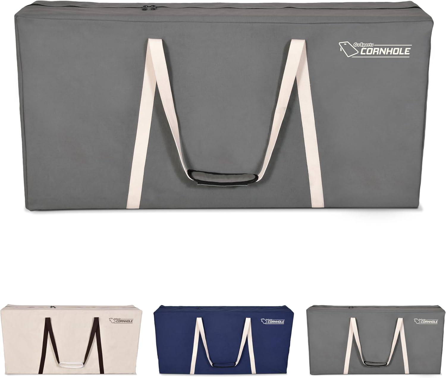 Gosports 4 X 2 Ft Canvas Cornhole Carrying Case - Choose Navy Blue, Gray, or Natural - PRO Grade image number 6