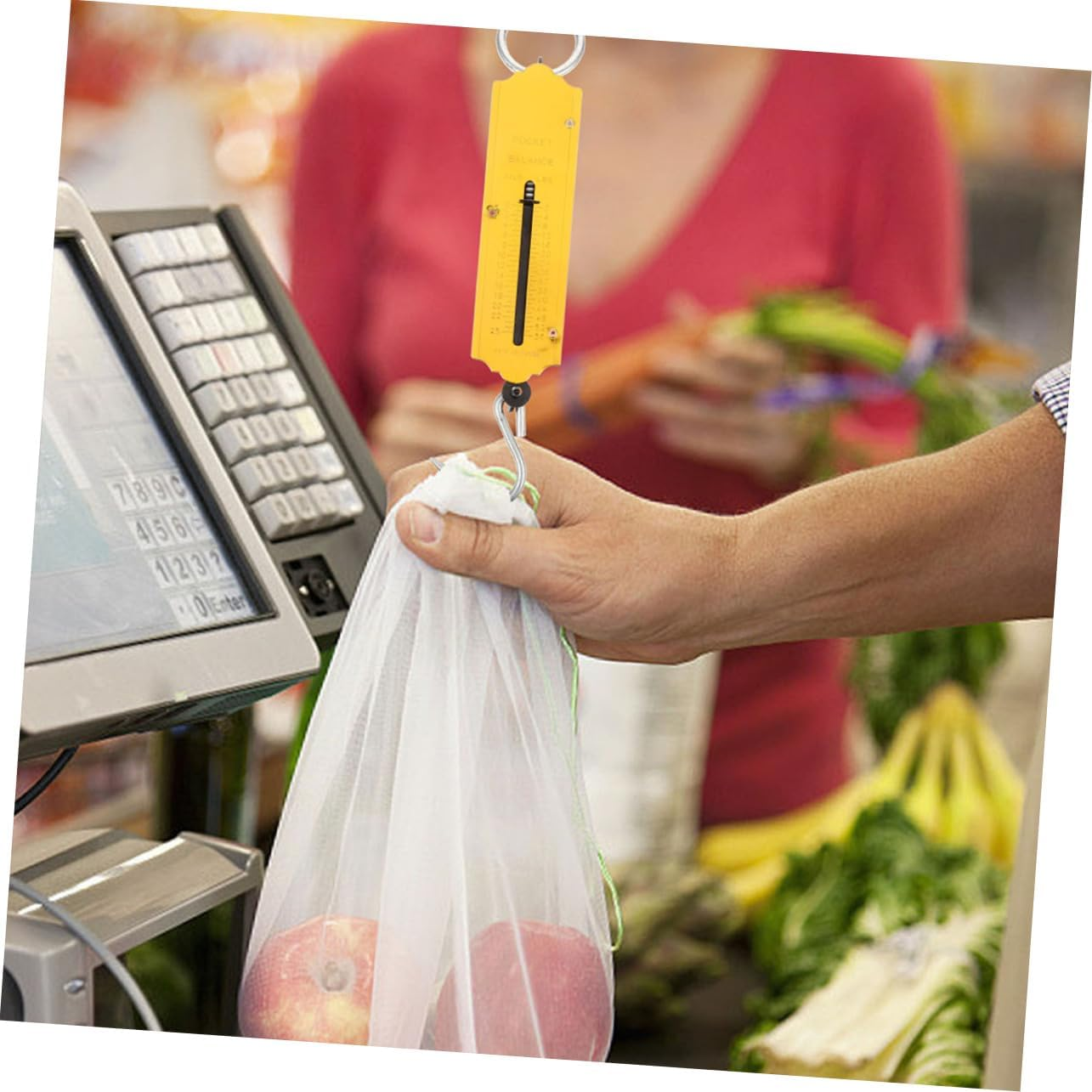 Mipcase 2Pcs Portable Mechanical Hanging Hook Scales 25Kg Vintage Vertical Spring Fish and Luggage Weighing Scale Large Handle for Outdoor Fishing and Travel image number 3