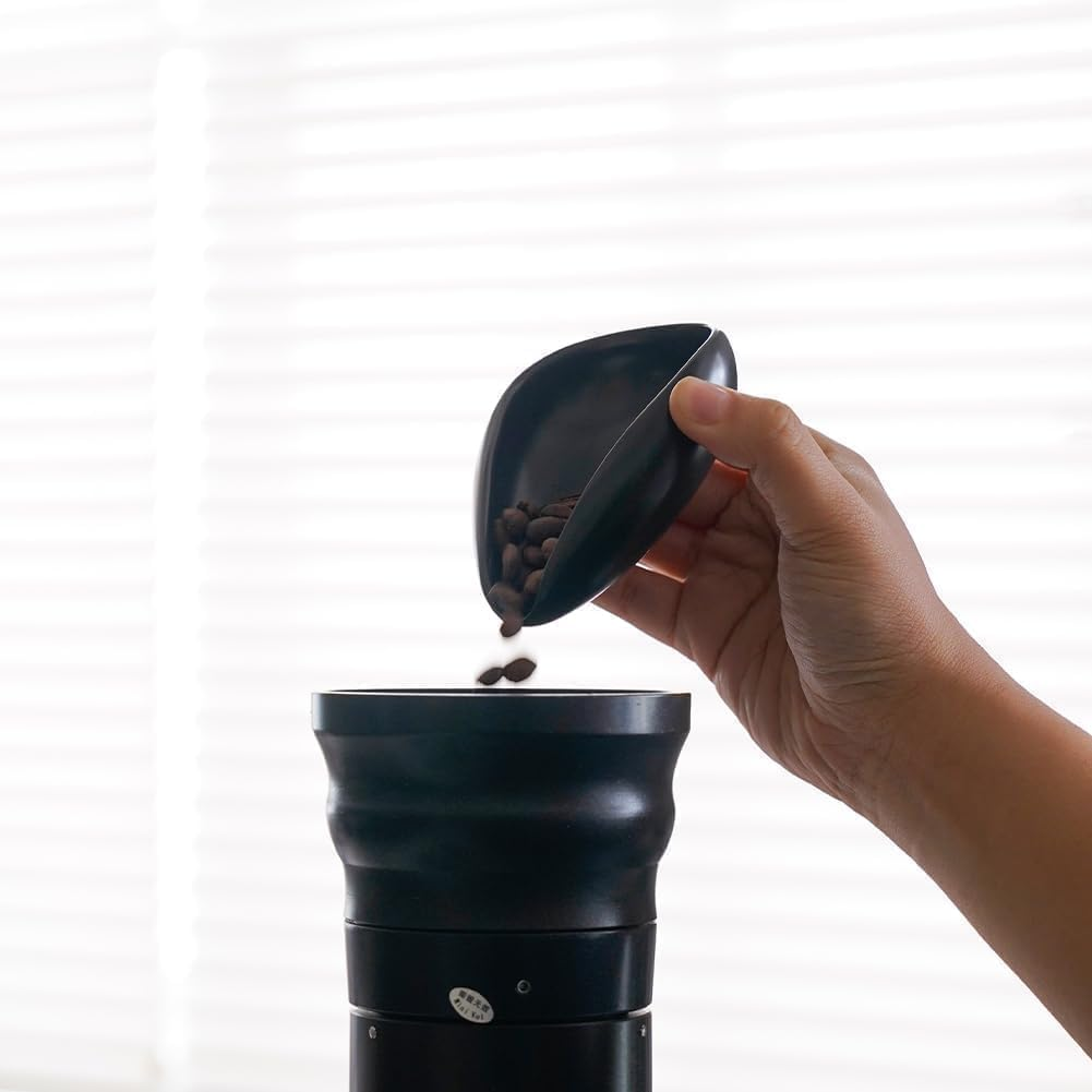 Watchget Ceramic Coffee Dosing Cup & Tea Storage Tray, Single Dose Measuring Container for Coffee Beans & Loose Leaf Tea Dosing Vessel, Black image number 1