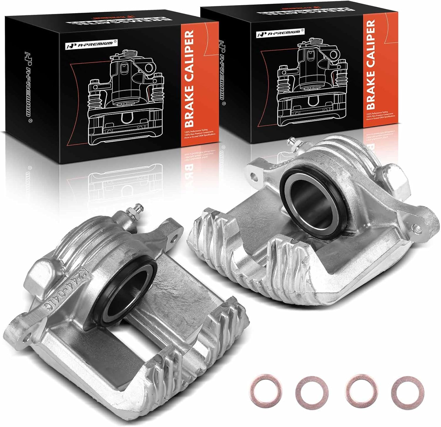 A-Premium Disc Brake Caliper Assembly without Bracket Compatible with Chevrolet Corvette 1984-1987 Front Side 2-PC Set