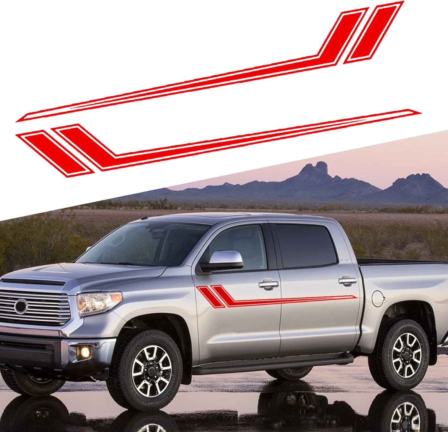 SUNJIKA Universal Vinyl Side Body Car Decals Sports Car Sticker Racing Stripes Car Side Body Vinyl Gaphic Decal DIY Modify Decoration Accessories for All Car SUV Vehicles (2Pc Black)