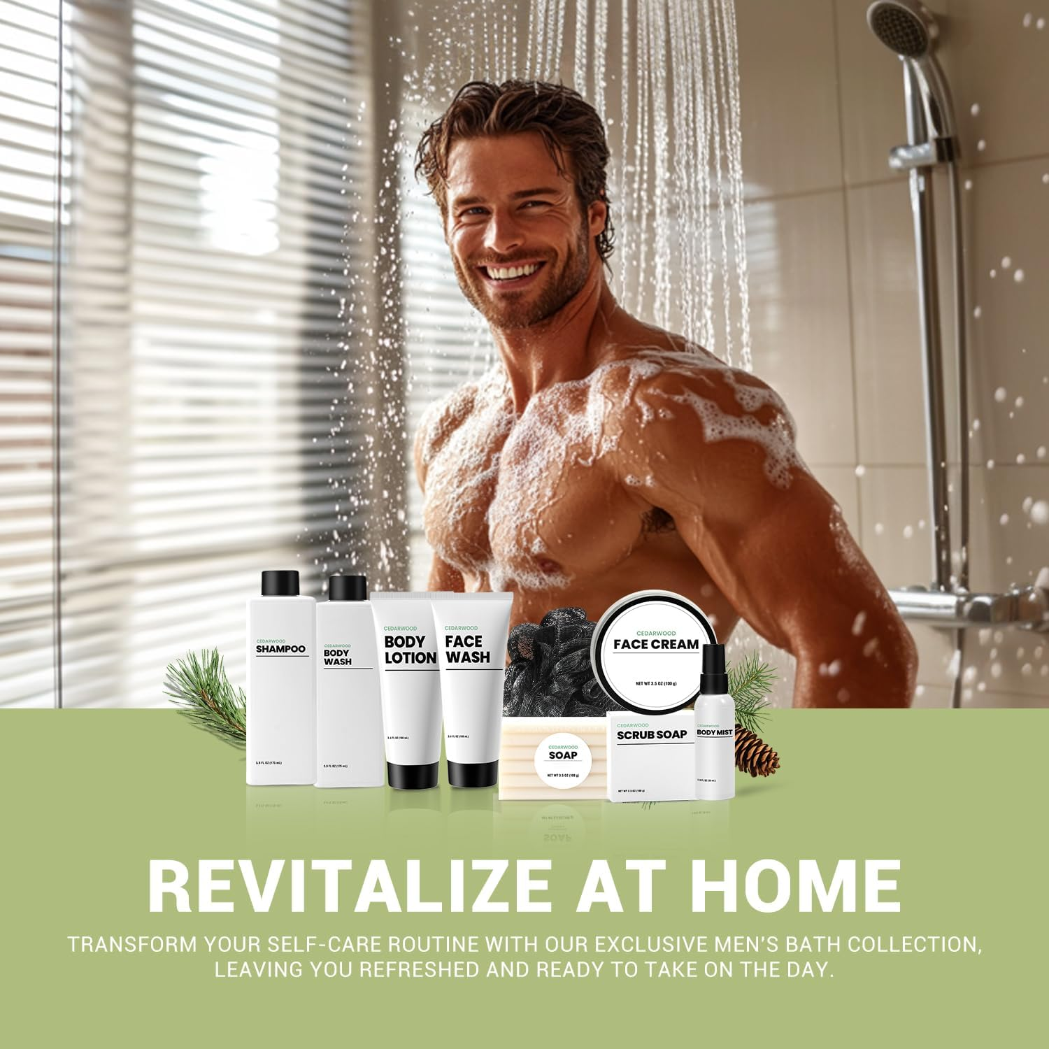 Fathers Day Gift, Mens Gifts Body & Earth 10PCS Fathers Day Gifts for Dad, Birthday Gifts for Men, Gift Baskets for Men Cedarwood Mens Bath Set, Gifts Set for Him, Dad, Husband, Boyfriend, Unique Ideas for Him, Father'S Day Gifts, Christmas. image number 2