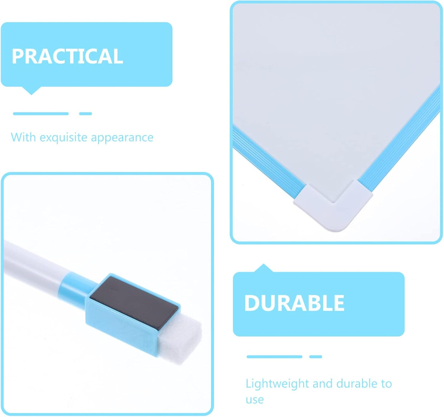 Ifundom Magnetic Whiteboard Multifunctional Note Board for Students Decorative Memo Board Erasable Surface for Home Office for Weekly Plan and Message Display - Blue image number 5