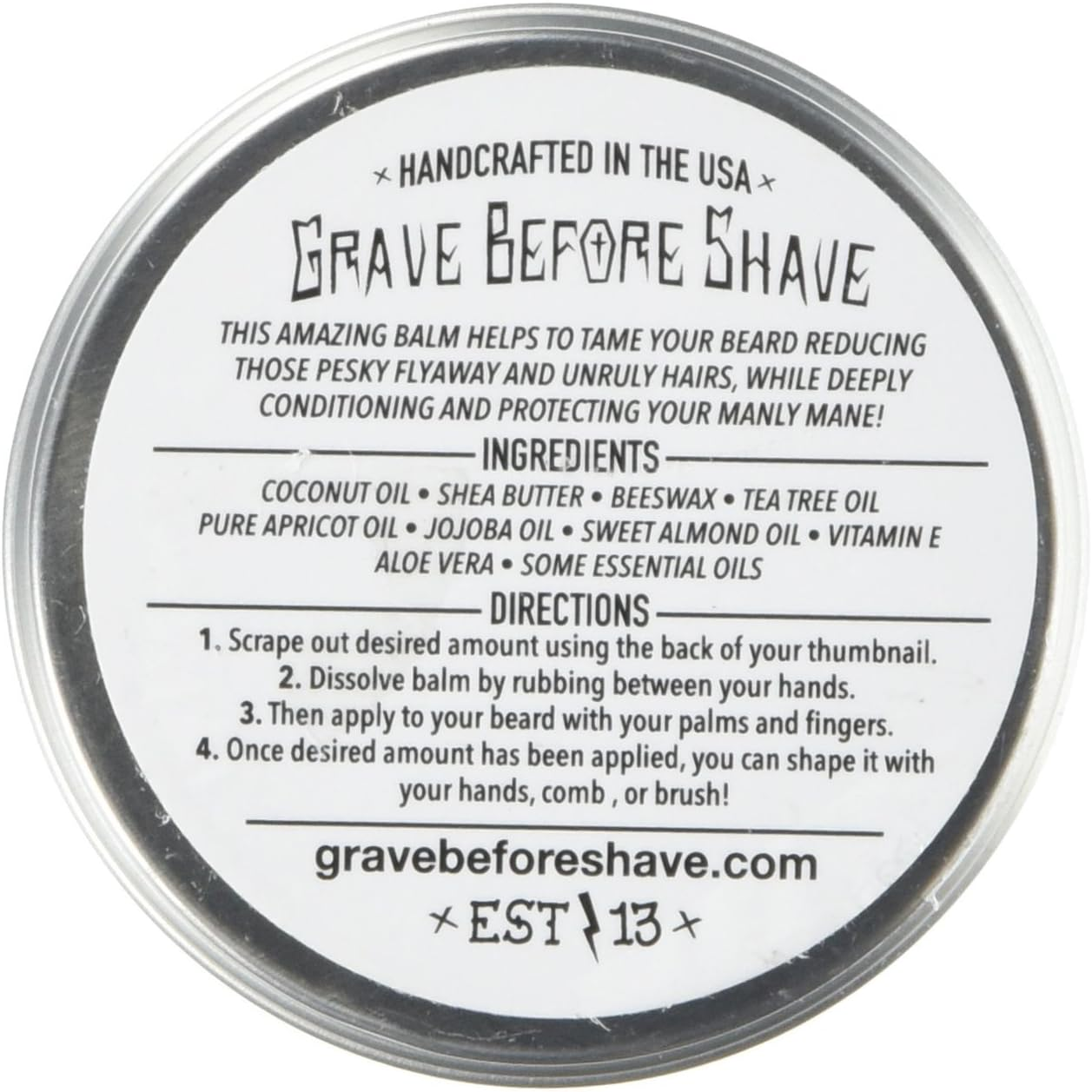 Grave before Shave Cigar Blend Beard Balm (Cigar/Vanilla Scent) (2 Oz.) image number 2