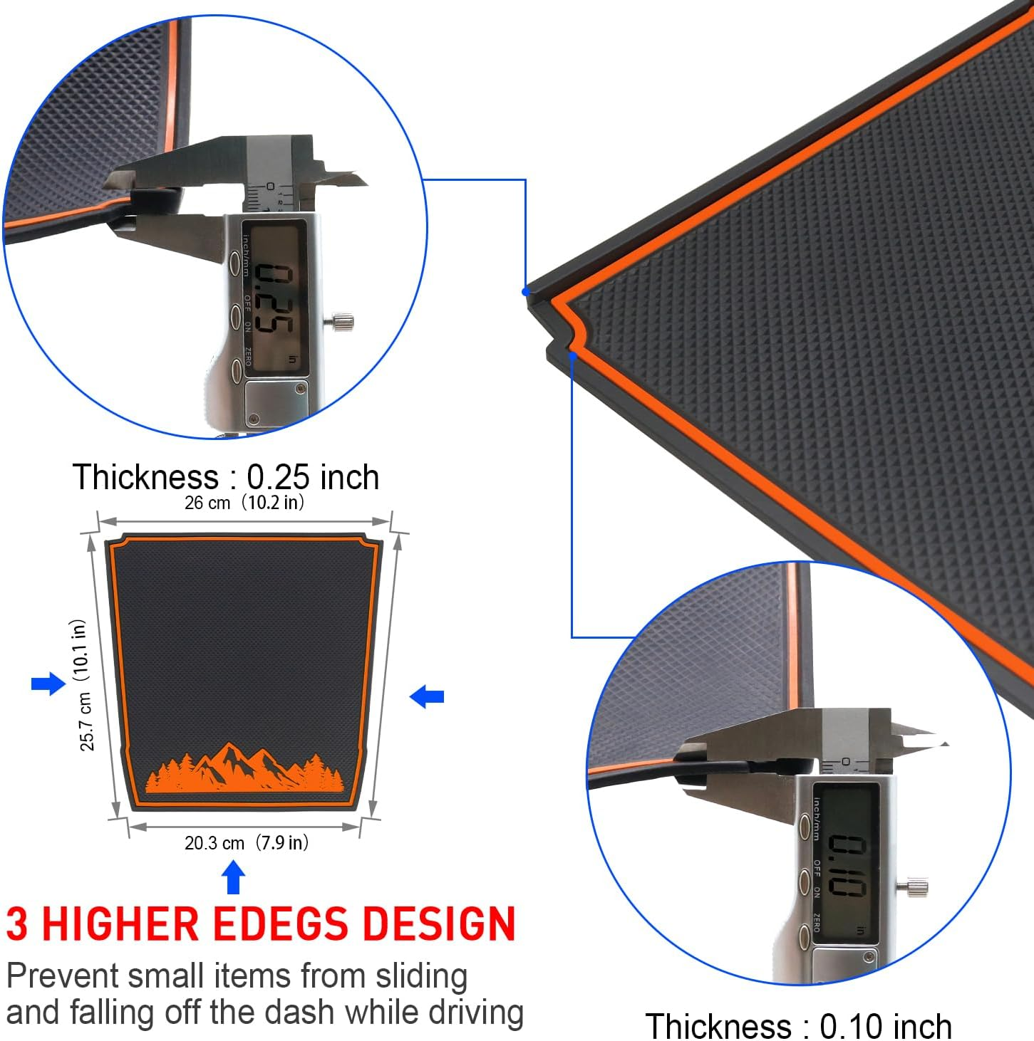 MOCHENT Dashboard Mats for Subaru Crosstrek Accessories 2023-2018, Forester 2019-2024, Impreza 2018-2023, Interior Non-Slip Dash Mat Pad Liner (Orange) image number 4