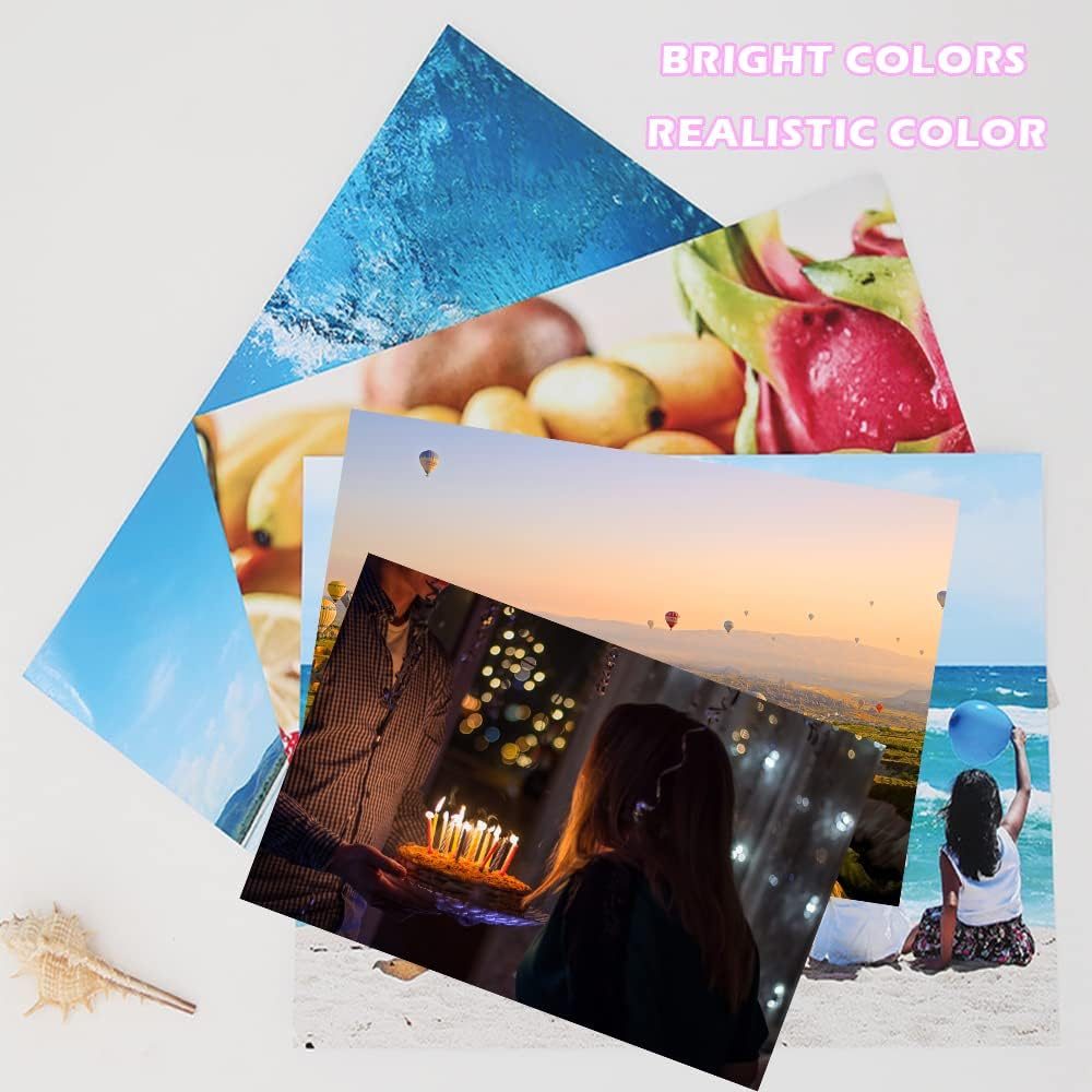 Yitexin 4 Sizes Photo Paper, 200Gsm High Glossy White Photographic Paper, Advanced Picture Paper for Inkjet Printer (90 Sheets, 3.5 X 5 Inch, 4 X 6 Inch, 5 X 7 Inch, 8.3 X 11.7 Inch) (4 Sizes) image number 1