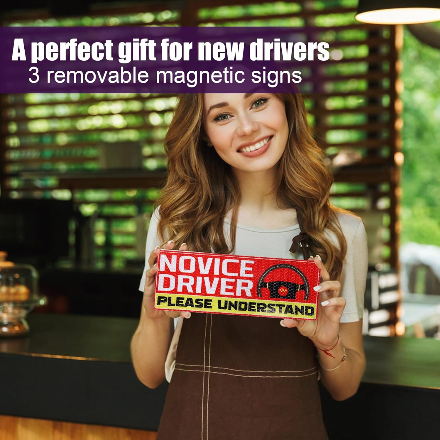 3Pcs Student Driver Magnet for Car, New Driver Magnet Be Safe Please Understand Do Not Honk Funny Novice Driver Sign Waterproof Anti-Fading image number 5