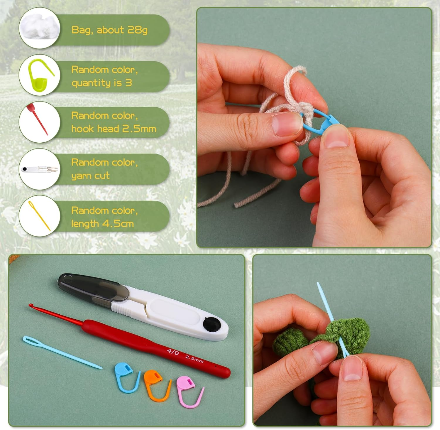 Kdafio Crochet Kit for Beginners, 2 Pcs Hanging Potted Plants Crochet Starter Kit with Step-By-Step Instructions and Video Tutorials Complete Crochet Kit for Beginners Decoration (Leaf Potted Plant) - Color5 image number 6