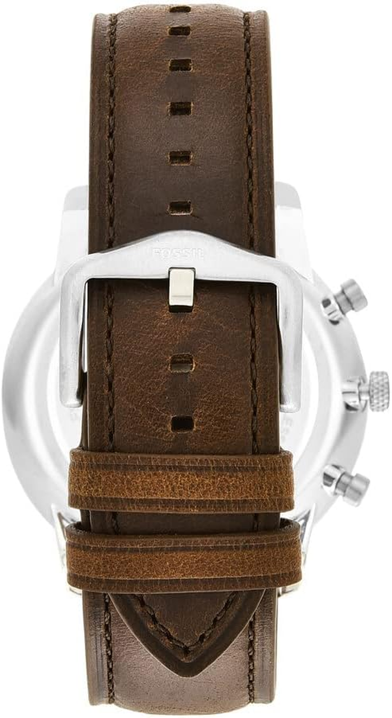 FOSSIL Men'S Quartz Watch Chronograph Display and Leather Strap, FS5380, Brown/Yellow