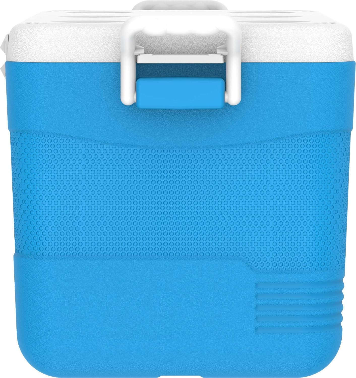 Duramax Picnic Icebox 60L, High Performance Cool Box with PU Insulation, Portable Cooler, 4 Days of Ice Retention, Side Handles with Secure Lid Locking & Cup Holders, Durable Cooler Box, Light Blue - Light Blue image number 3