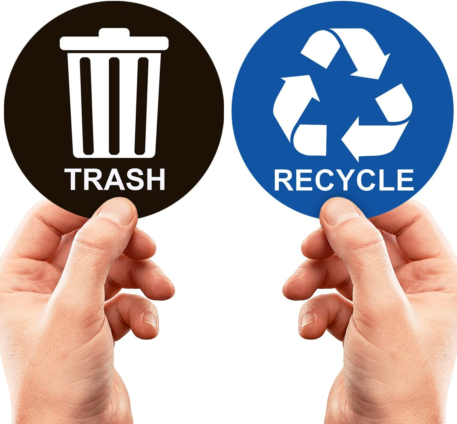 Recycle Sticker Signs for Trash Can - Perfect Bin Labels - 5" by 5" - 2 Pack - Ideal for Home or Office Use image number 1