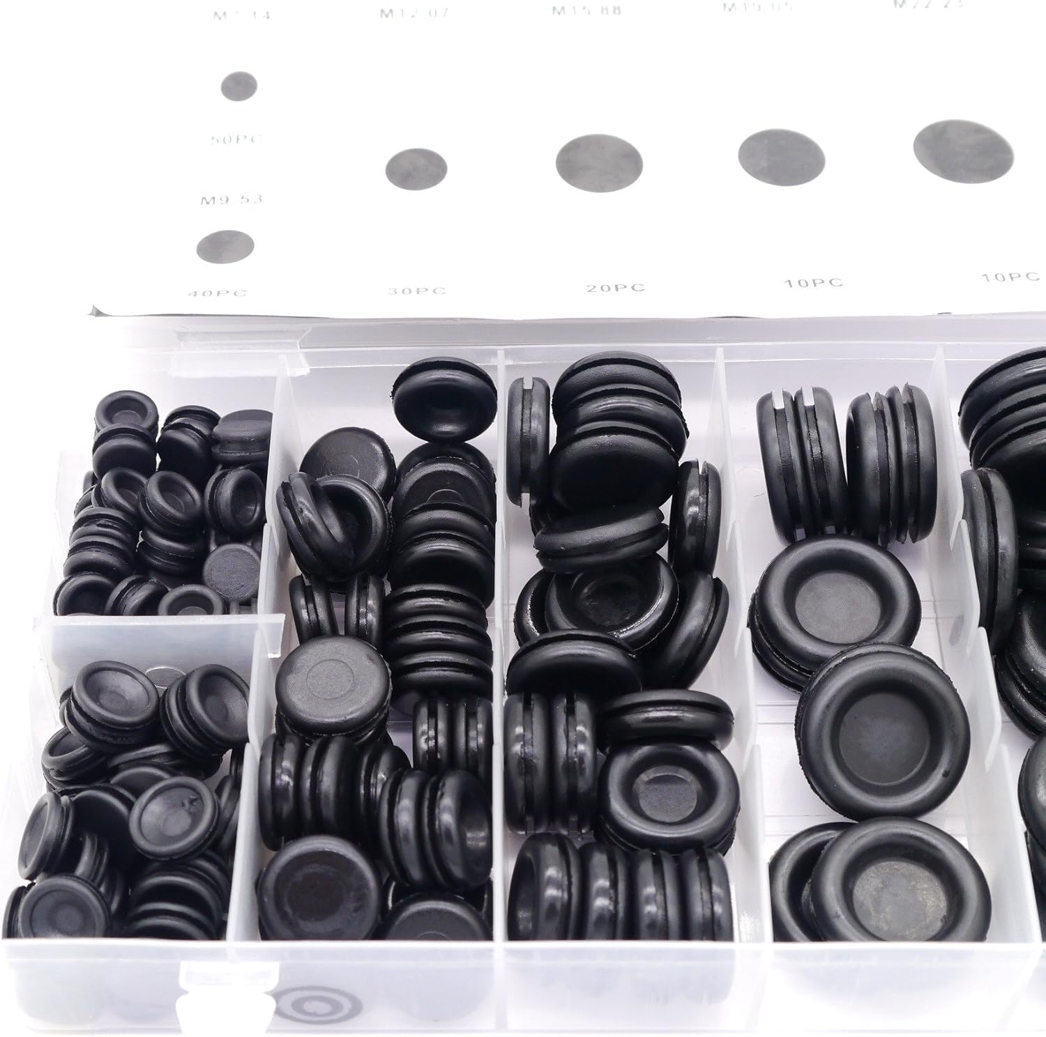 125 Rubber Grommet Firewall Hole Plug Set Electrical Wire Gasket Assortment Kit image number 3