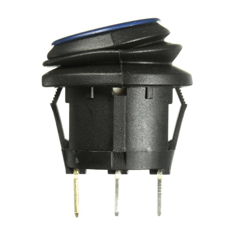 AIMALL 5Pcs 12V 20A SPST On/Off round Rocker Switch with LED, Waterproof for Car, Boat, and Marine Accessories, Easy Install, 0.59" X 1.38" image number 5